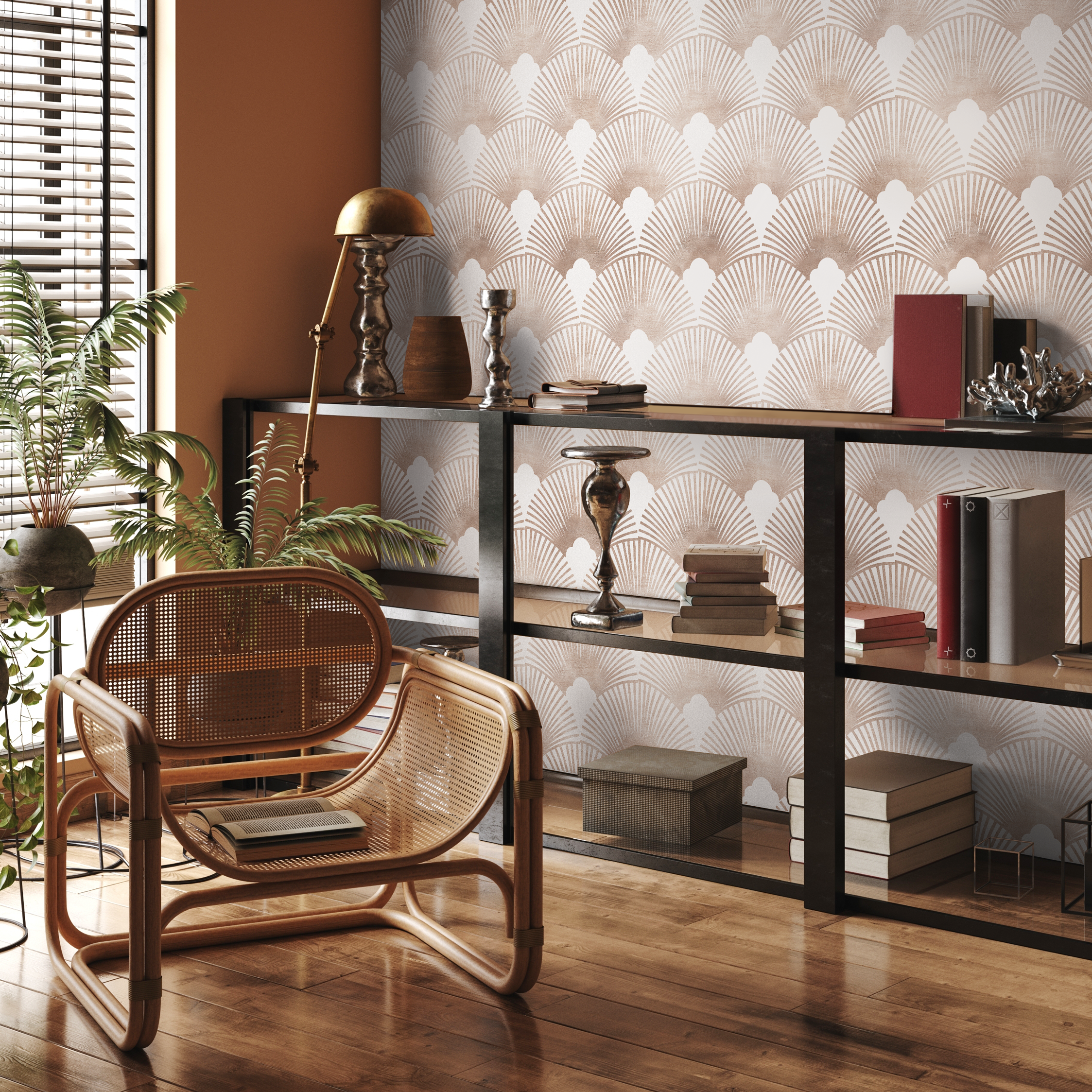 Beige Art Deco Wallpaper | ONDECOR – ONDECOR.COM