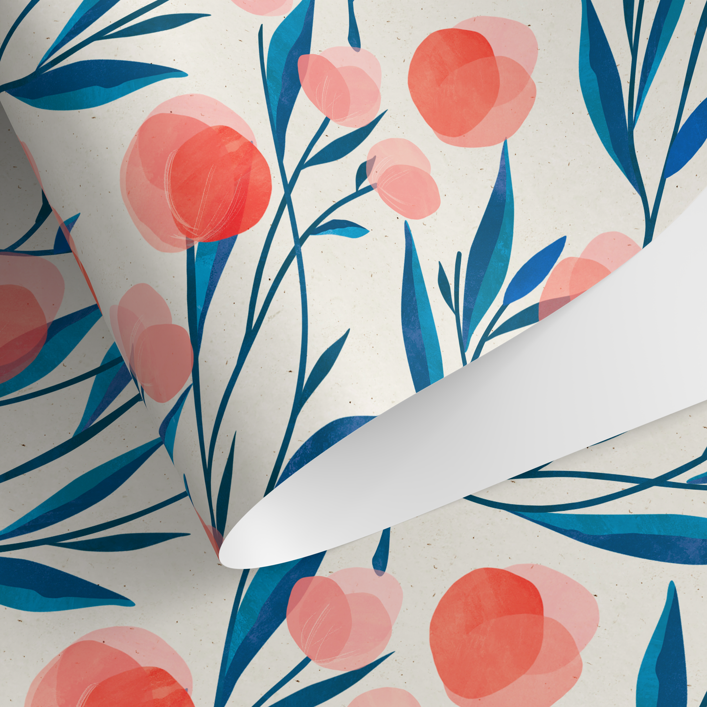 Boho Floral, Removable Wallpaper, Watercolor Leaves, Botanical, Temporary Wallpaper, Spring Pattern, Wall Paper Removable, Wallpaper - A323