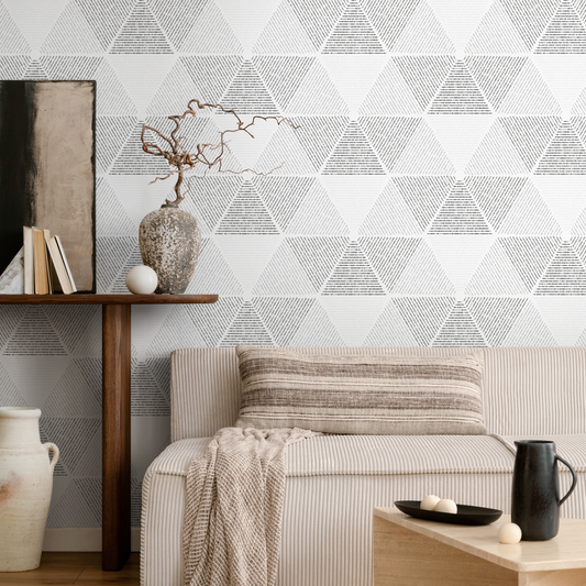 Removable Wallpaper Peel and Stick Wallpaper Wall Paper Wall Mural - Geometric Black and White Wallpaper - A438