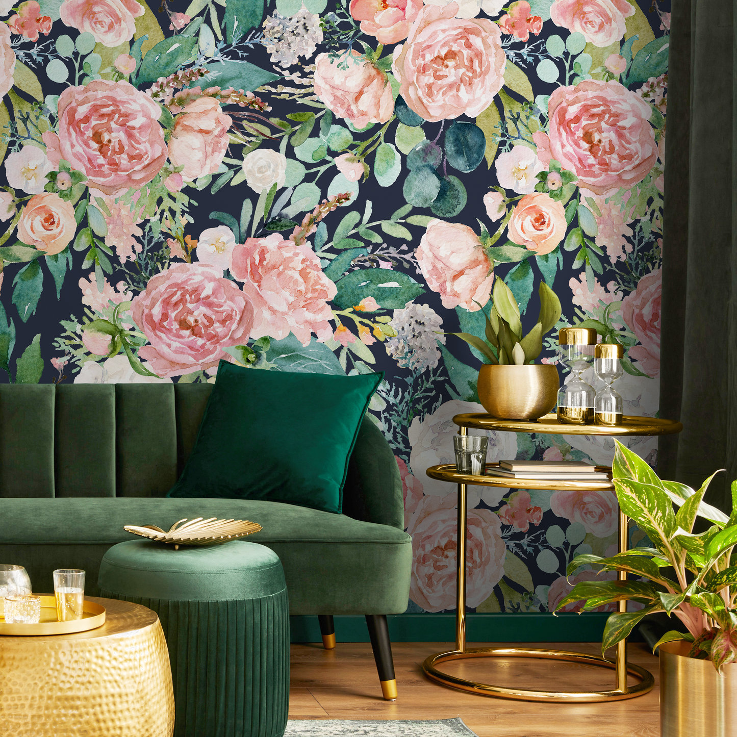 Vintage Peony Wallpaper, Colorful Peony Wallpapers, Peel and Stick Wallpaper, Fabric Wallpaper, Wall Paper Removable, Wallpaper - A827