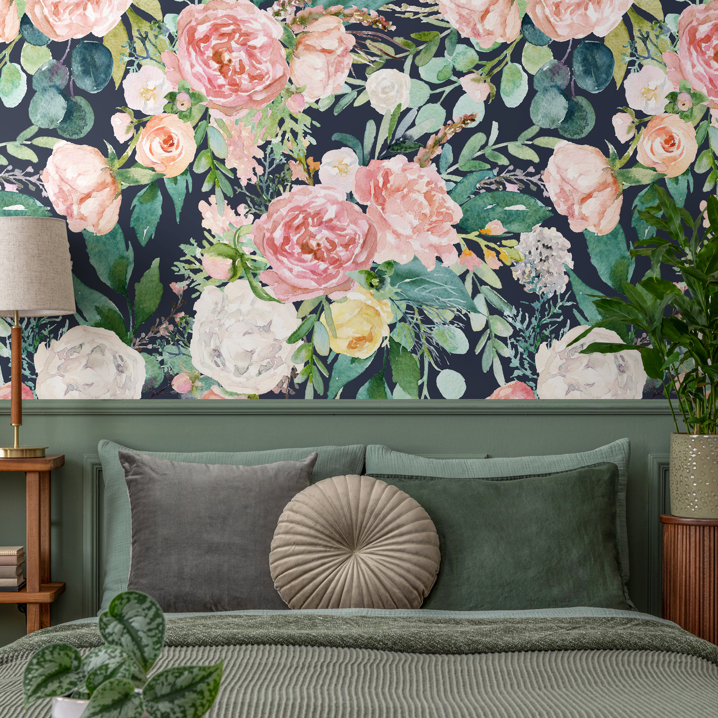 Vintage Peony Wallpaper, Colorful Peony Wallpapers, Peel and Stick Wallpaper, Fabric Wallpaper, Wall Paper Removable, Wallpaper - A827