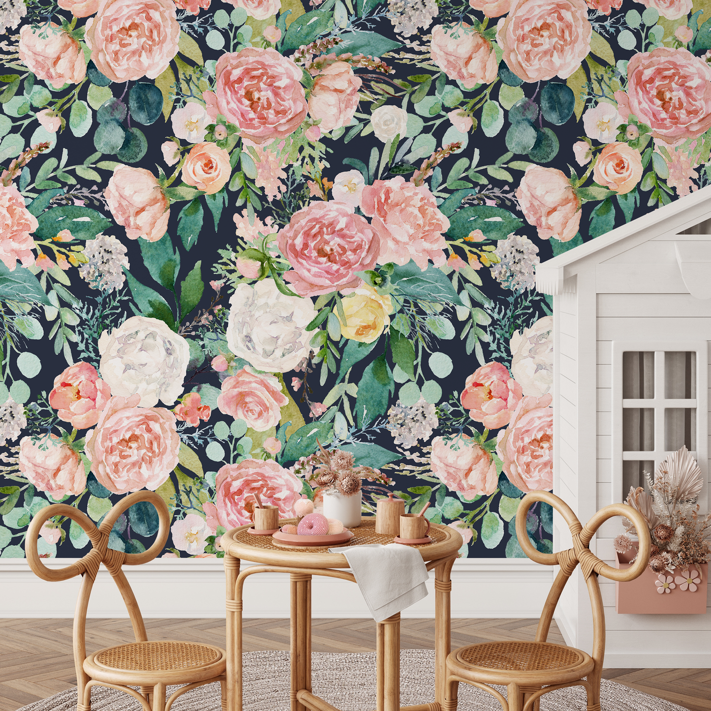 Vintage Peony Wallpaper, Colorful Peony Wallpapers, Peel and Stick Wallpaper, Fabric Wallpaper, Wall Paper Removable, Wallpaper - A827