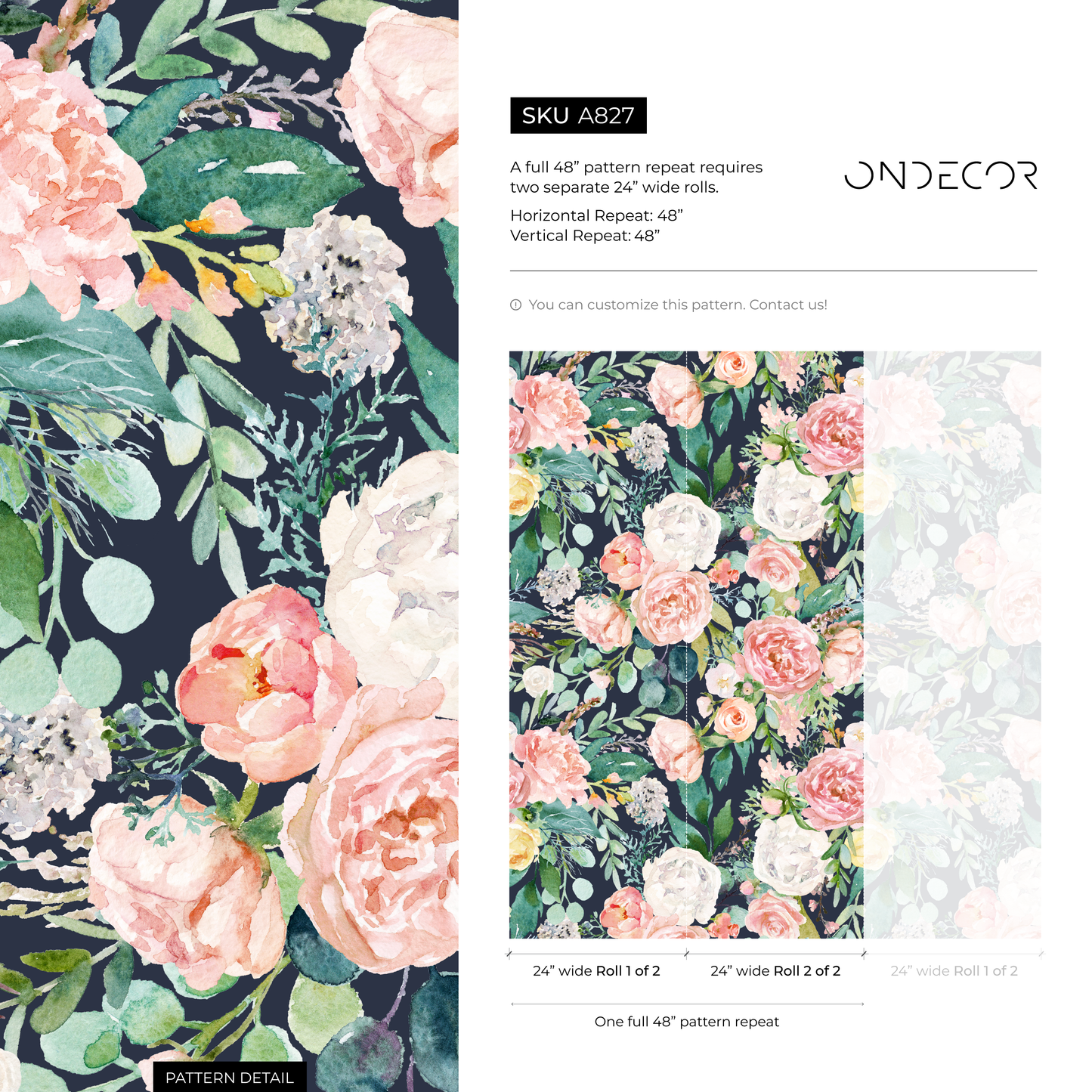 Vintage Peony Wallpaper, Colorful Peony Wallpapers, Peel and Stick Wallpaper, Fabric Wallpaper, Wall Paper Removable, Wallpaper - A827