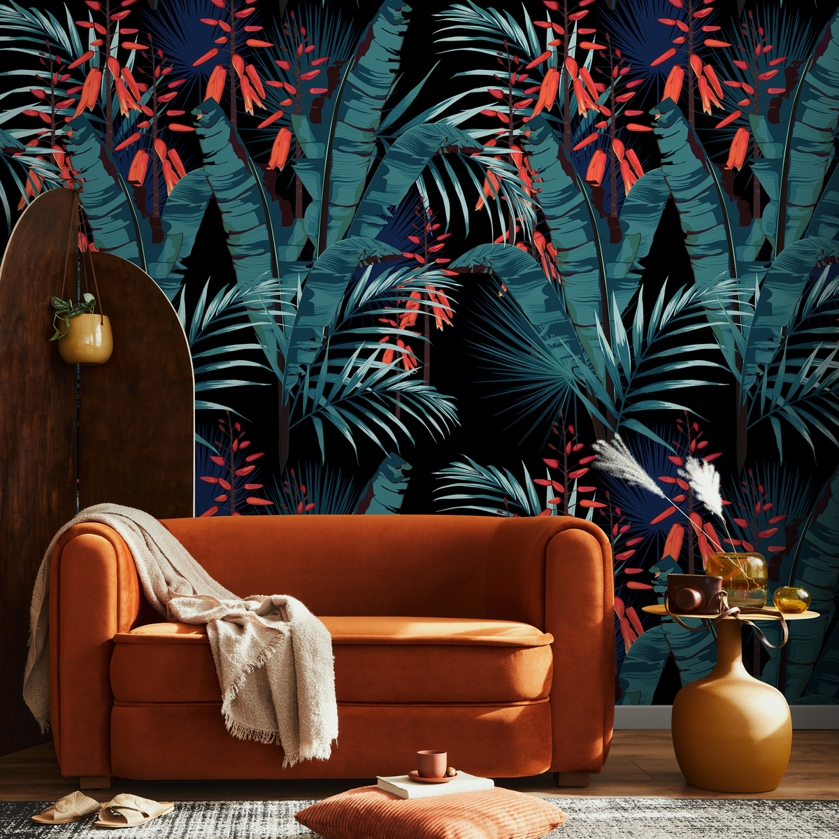 Wallpaper Peel and Stick Wallpaper Removable Wallpaper Home Decor Wall Art Wall Decor Room Decor / Tropical Palm Leaves Wallpaper - B143 - ONDECOR.COM