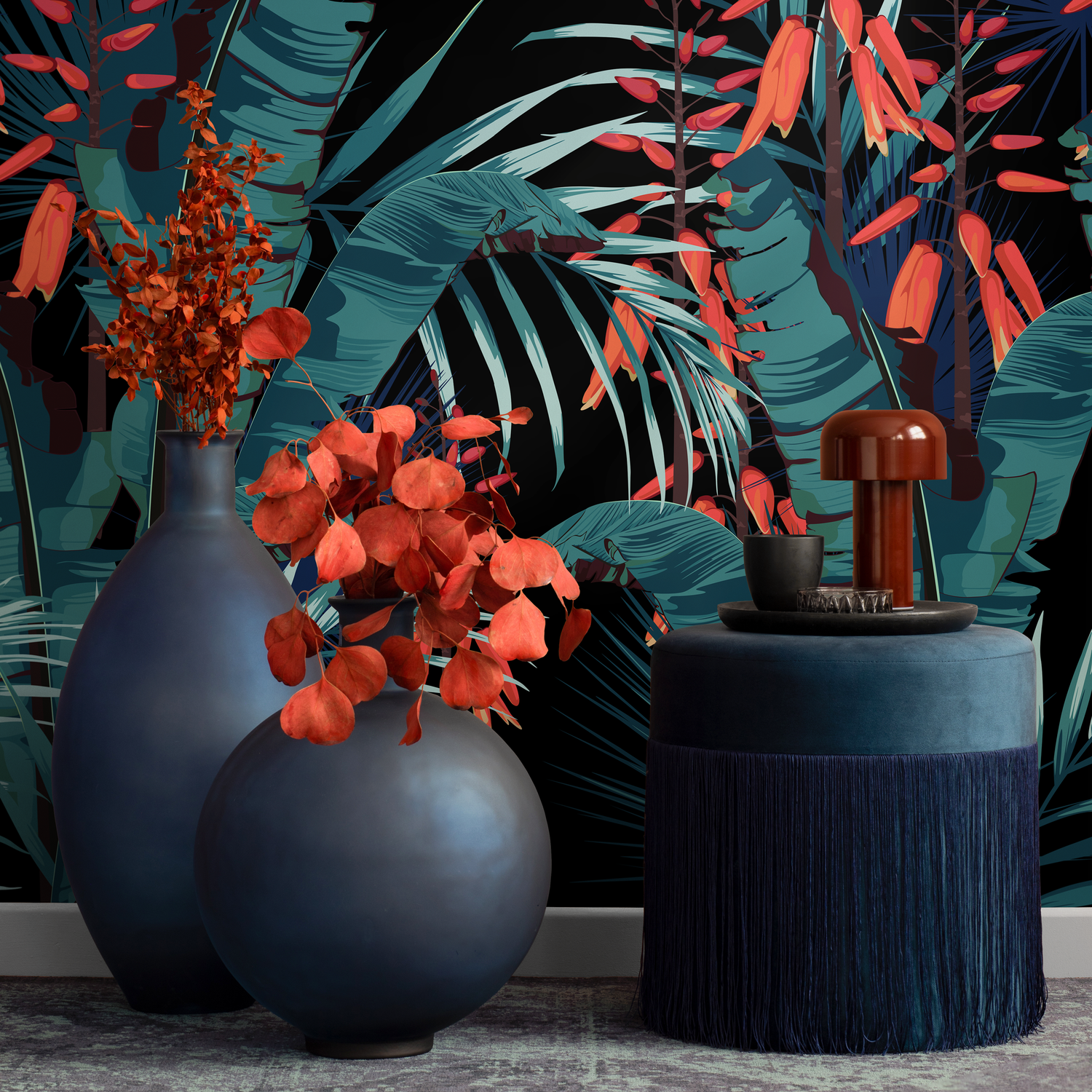 Wallpaper Peel and Stick Wallpaper Removable Wallpaper Home Decor Wall Art Wall Decor Room Decor / Tropical Palm Leaves Wallpaper - B143 - ONDECOR.COM