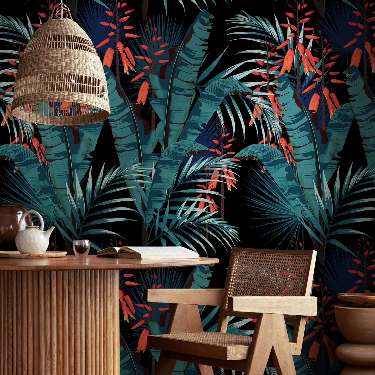 Wallpaper Peel and Stick Wallpaper Removable Wallpaper Home Decor Wall Art Wall Decor Room Decor / Tropical Palm Leaves Wallpaper - B143 - ONDECOR.COM
