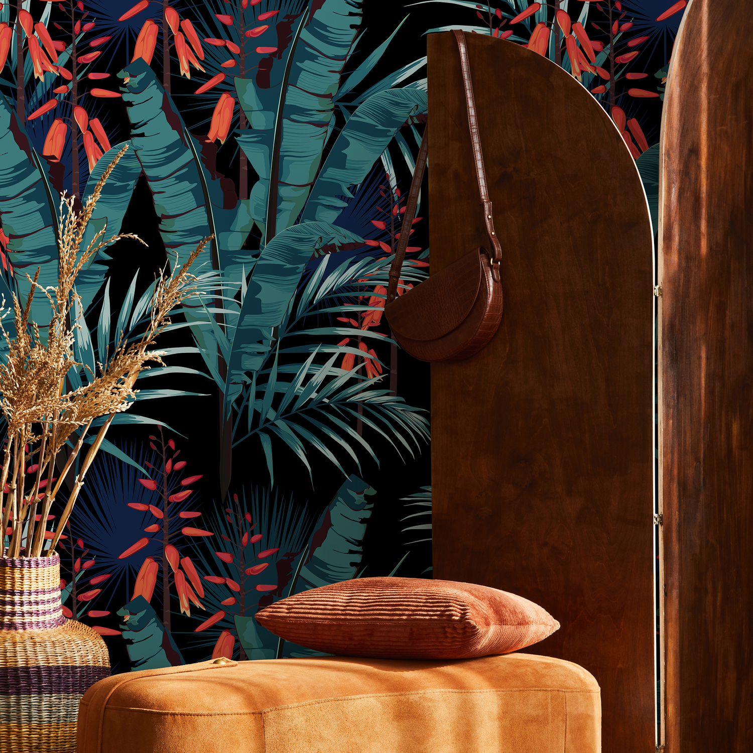 Wallpaper Peel and Stick Wallpaper Removable Wallpaper Home Decor Wall Art Wall Decor Room Decor / Tropical Palm Leaves Wallpaper - B143 - ONDECOR.COM