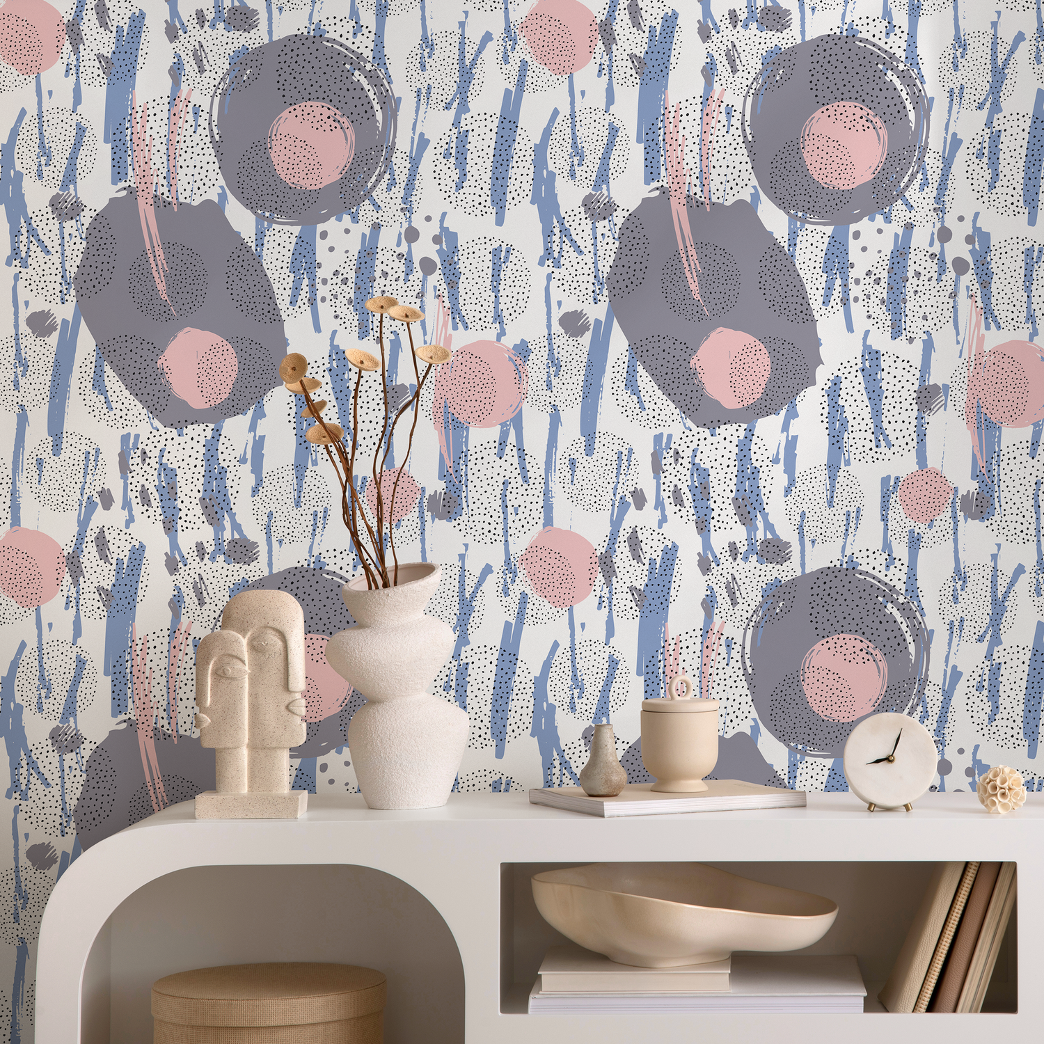 Papier peint décoratif mural, papier peint autocollant, papier peint amovible, décoration d'intérieur, art mural abstrait, papier peint scandinave contemporain - B165