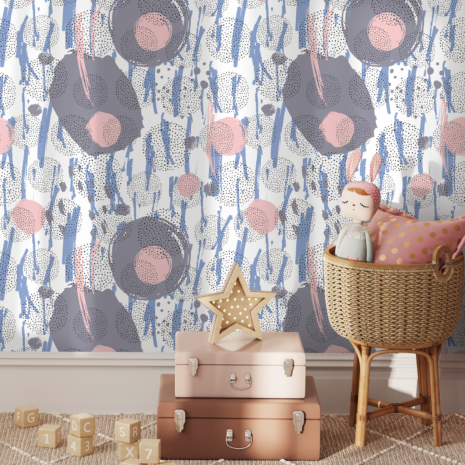 Papier peint décoratif mural, papier peint autocollant, papier peint amovible, décoration d'intérieur, art mural abstrait, papier peint scandinave contemporain - B165