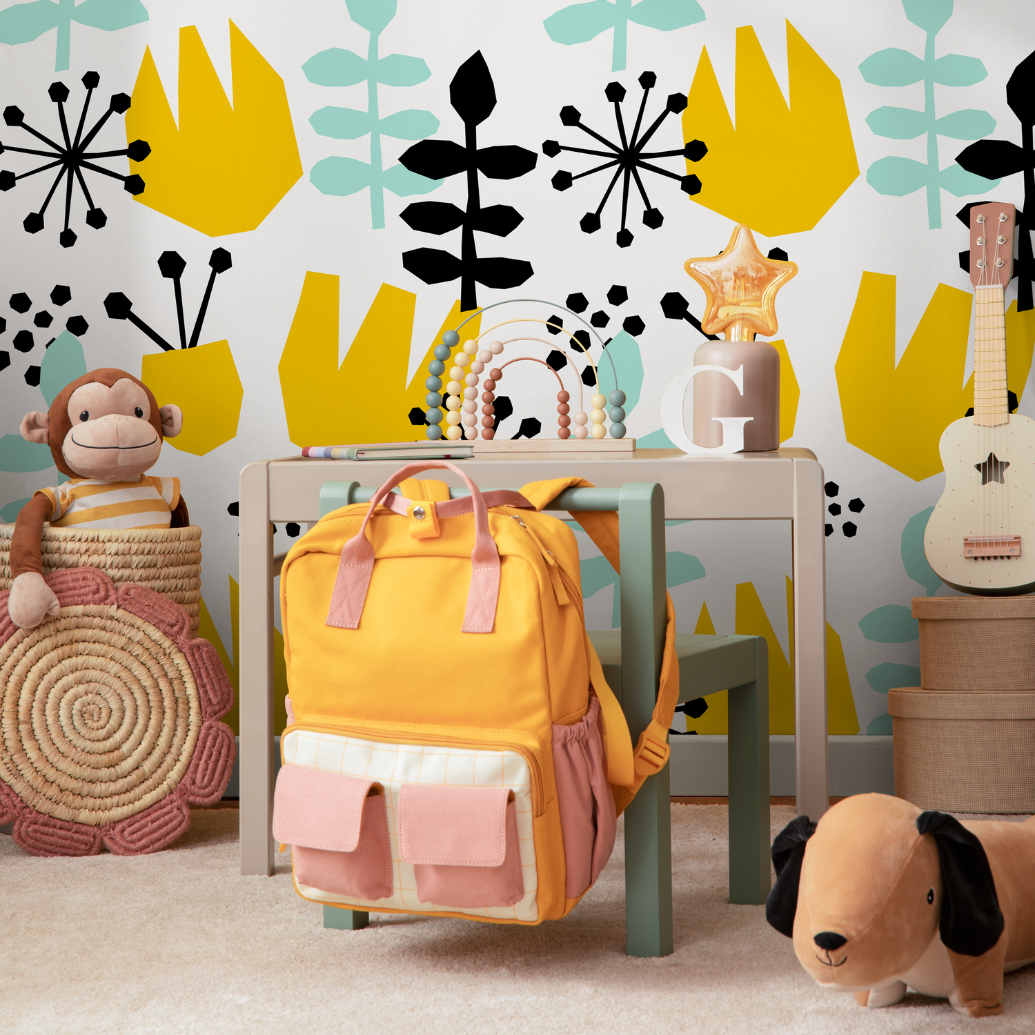 Papier peint amovible, papier peint scandinave, papier peint autocollant - B392