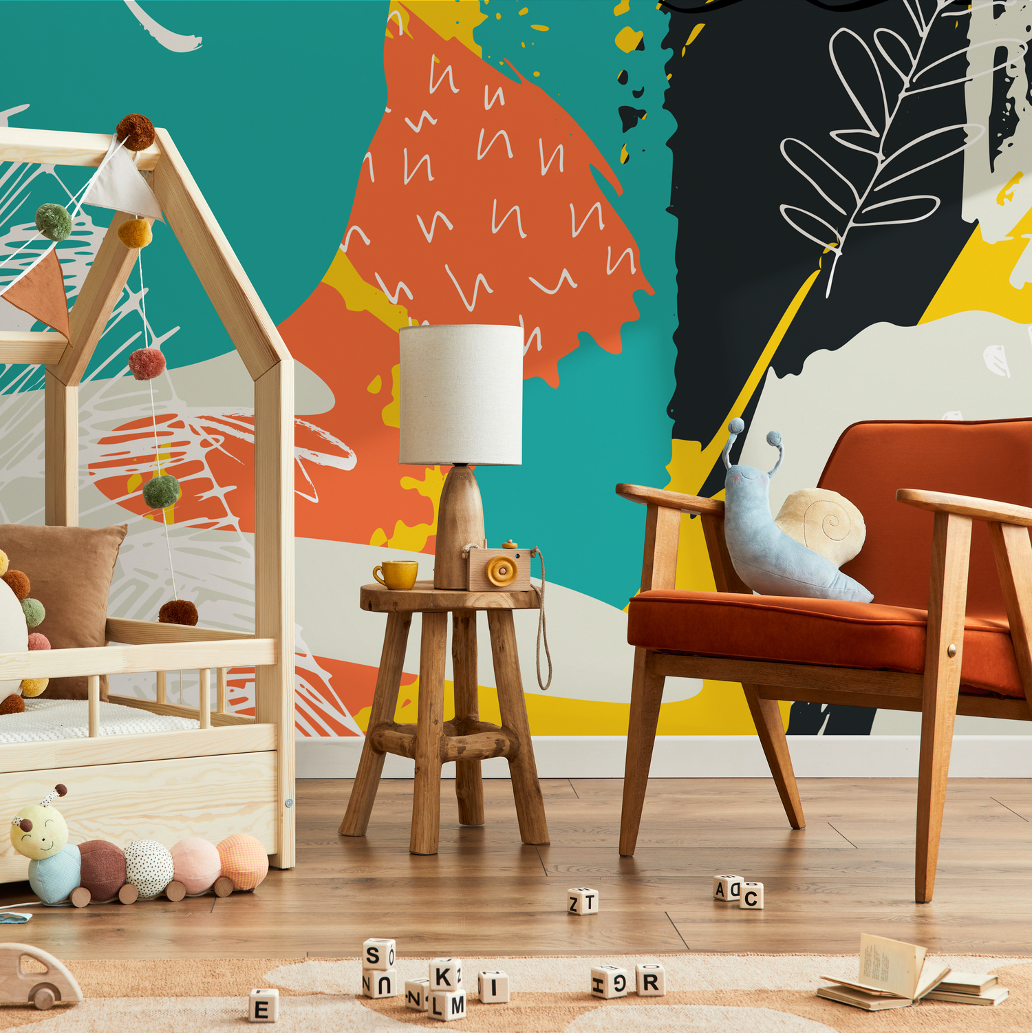 Papier peint amovible, papier peint scandinave, papier peint à vagues, papier peint autocollant - B458
