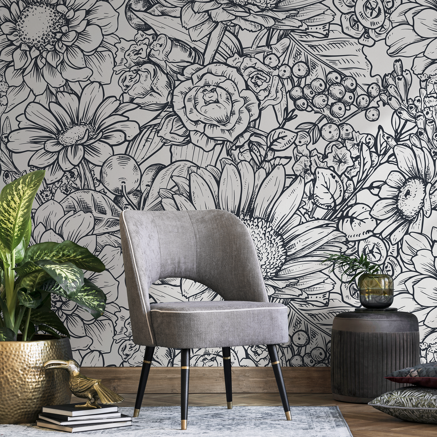 Papel tapiz extraíble, papel tapiz autoadhesivo, decoración de pared, decoración del hogar, arte de pared imprimible, decoración de habitación, impresiones de pared - B461