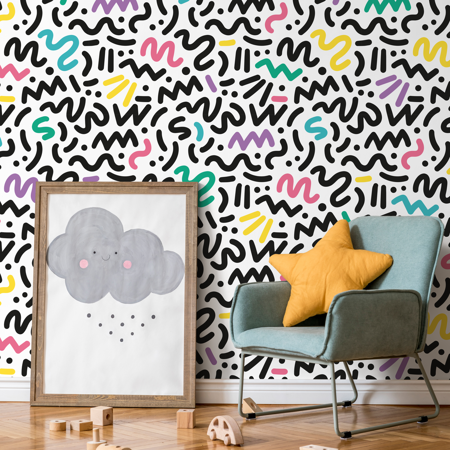 Papier peint amovible, papier peint scandinave, papier peint temporaire, papier peint minimaliste, papier peint autocollant - AS1-B484