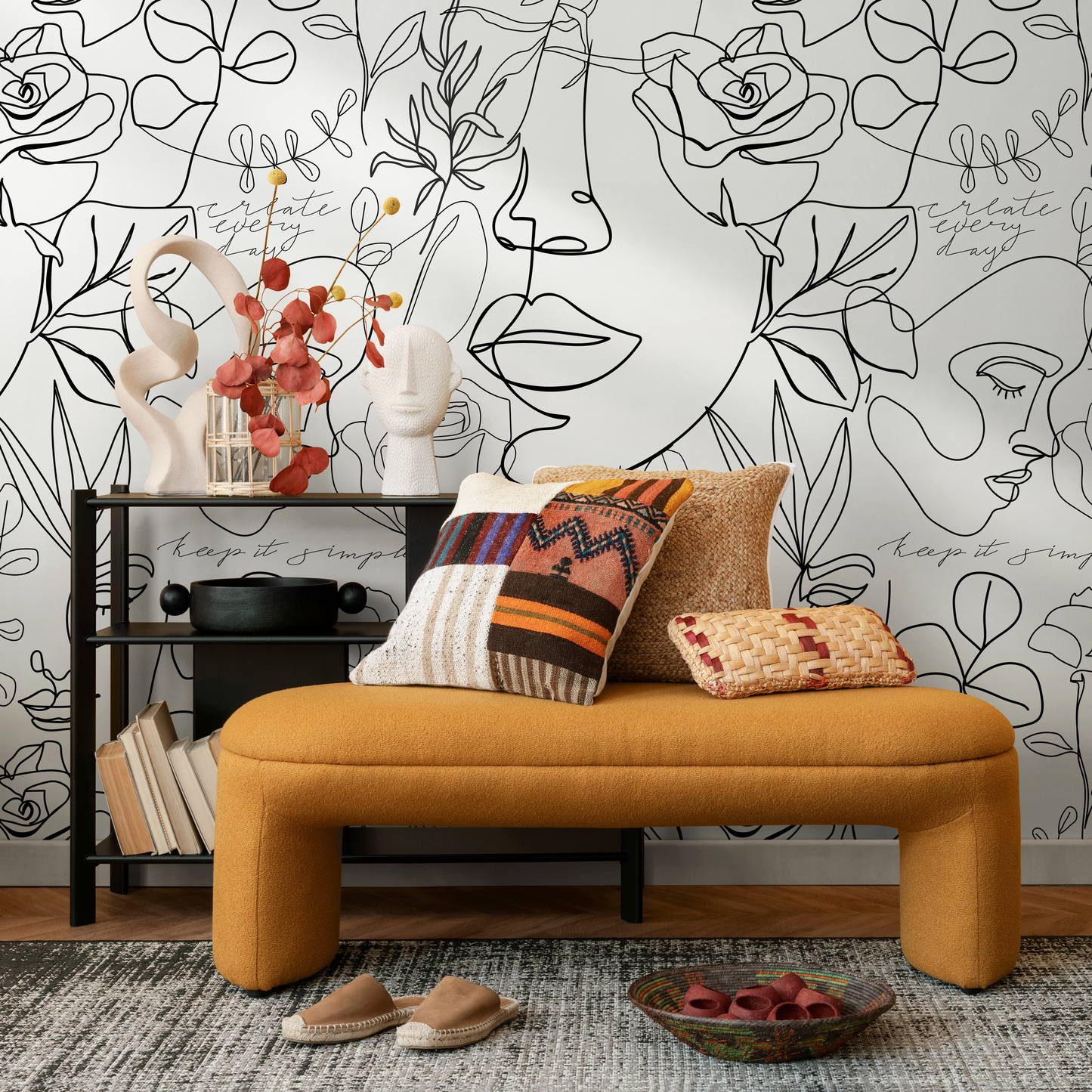 Papier peint amovible, papier peint autocollant, décoration murale, décoration d'intérieur, art mural imprimable, décoration de chambre, impressions murales - B611