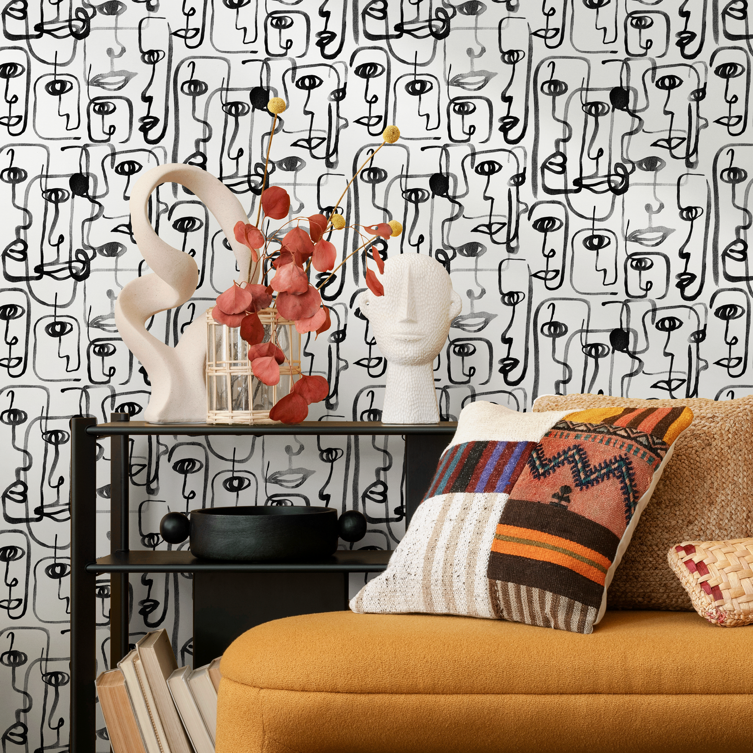 Papel pintado autoadhesivo, papel pintado extraíble, decoración de pared, decoración del hogar, arte de pared imprimible, decoración de habitación, impresiones de pared, tapiz - B651