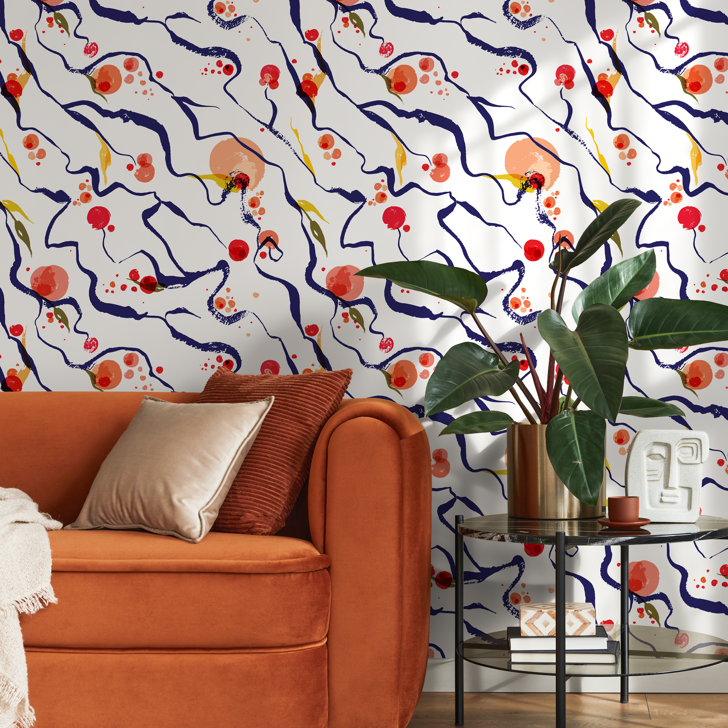 Papel pintado autoadhesivo, papel pintado extraíble, decoración de pared, decoración del hogar, arte de pared imprimible, decoración de habitación, impresiones de pared, tapiz - B708