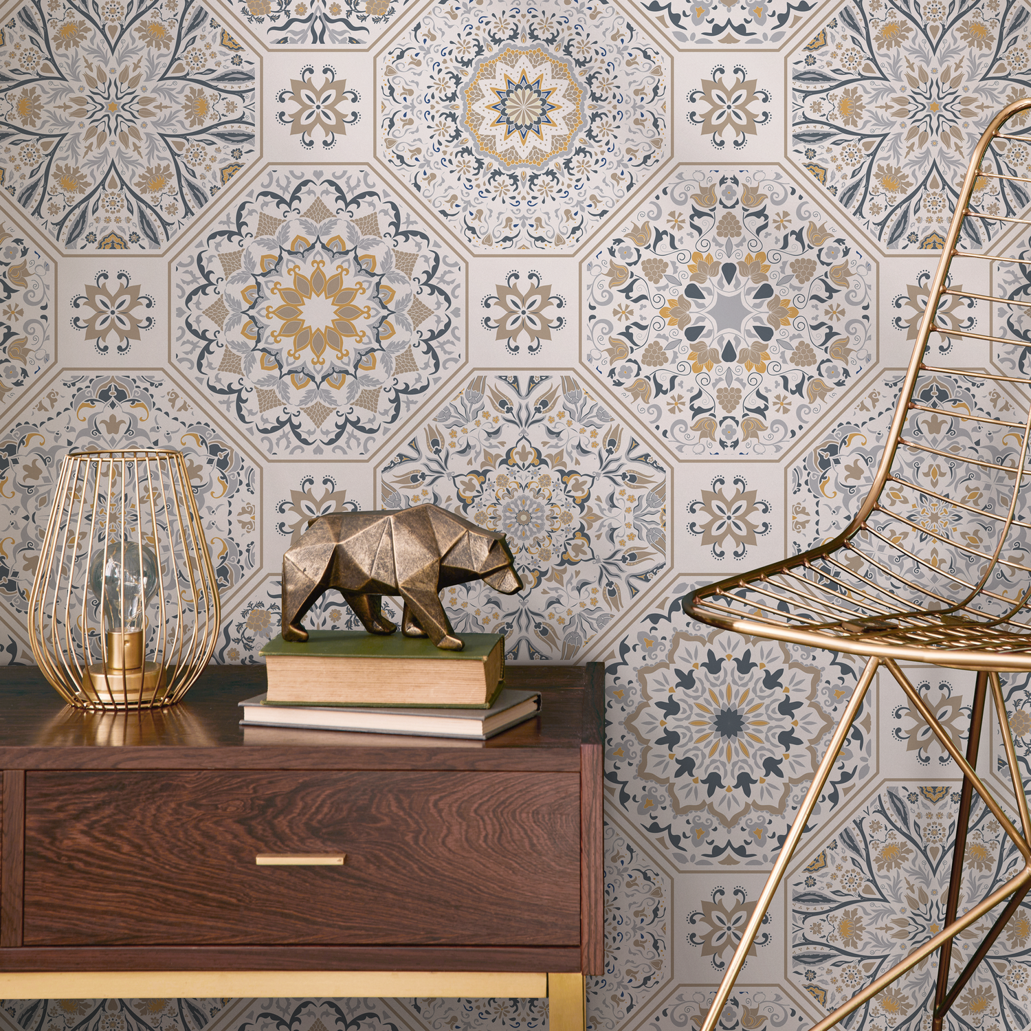 Papel tapiz autoadhesivo, papel tapiz removible, decoración del hogar, arte de pared, decoración de habitaciones, papel tapiz de azulejos único - B872