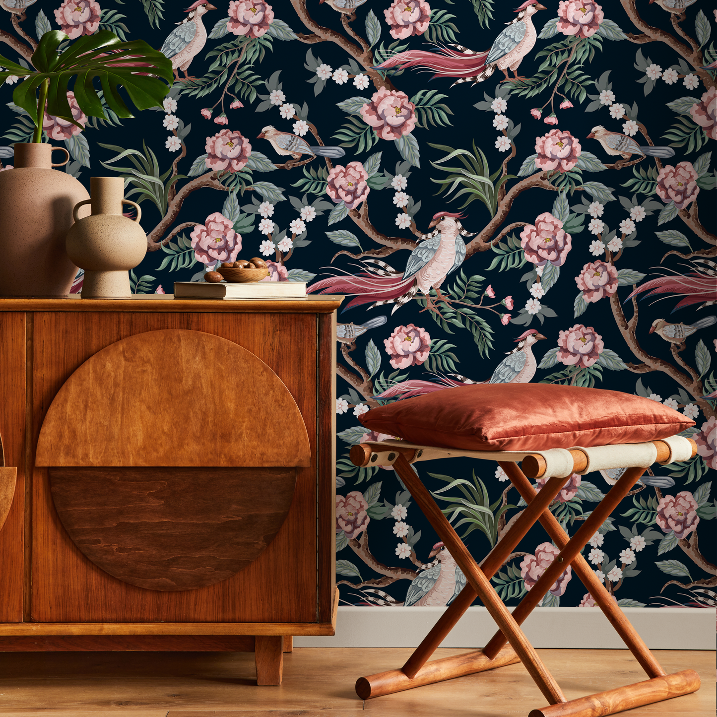 Vintage Peony Wallpaper, Colorful Peony Wallpapers, Peel and Stick Wallpaper, Fabric Wallpaper, Wall Paper Removable, Wallpaper - C121