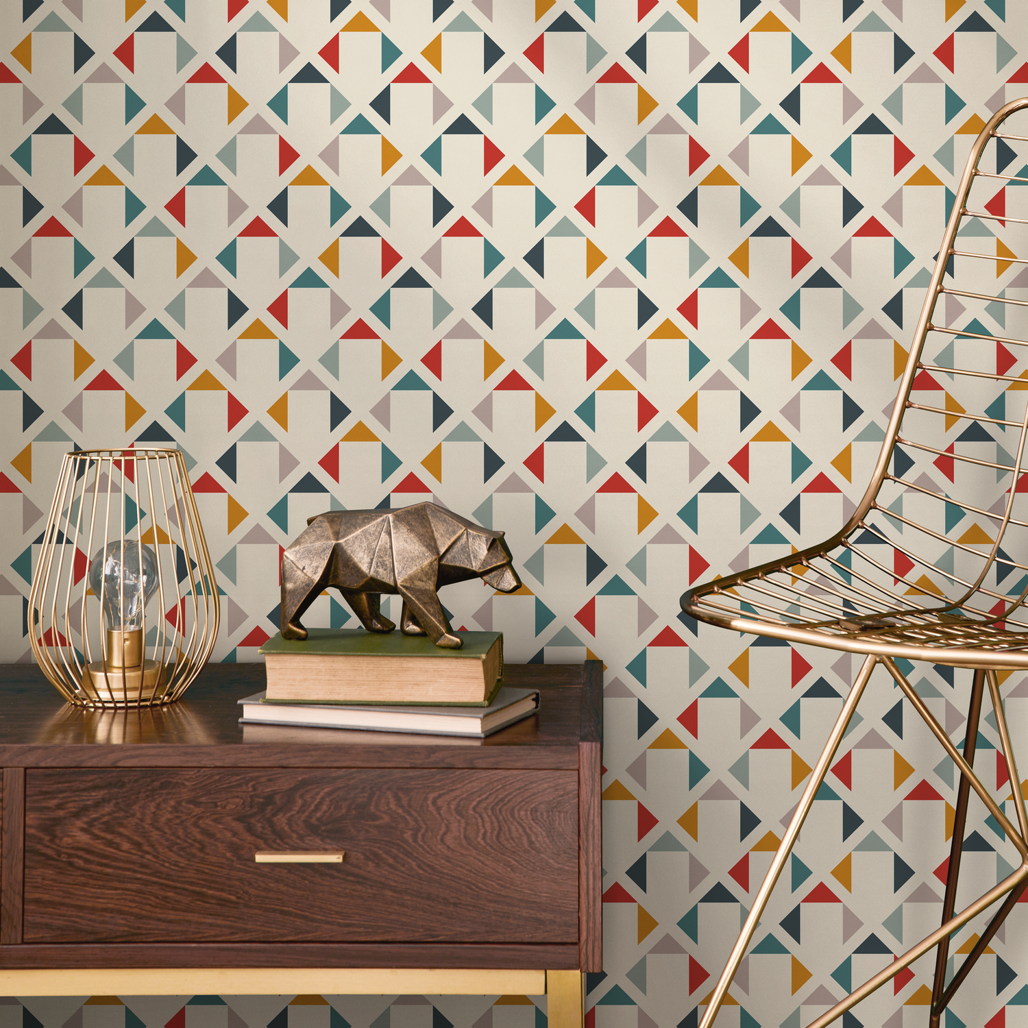 Removable Wallpaper Peel and Stick Wallpaper Wall Paper Wall Mural - Geometric Triangles Wallpaper - C169 - ONDECOR.COM