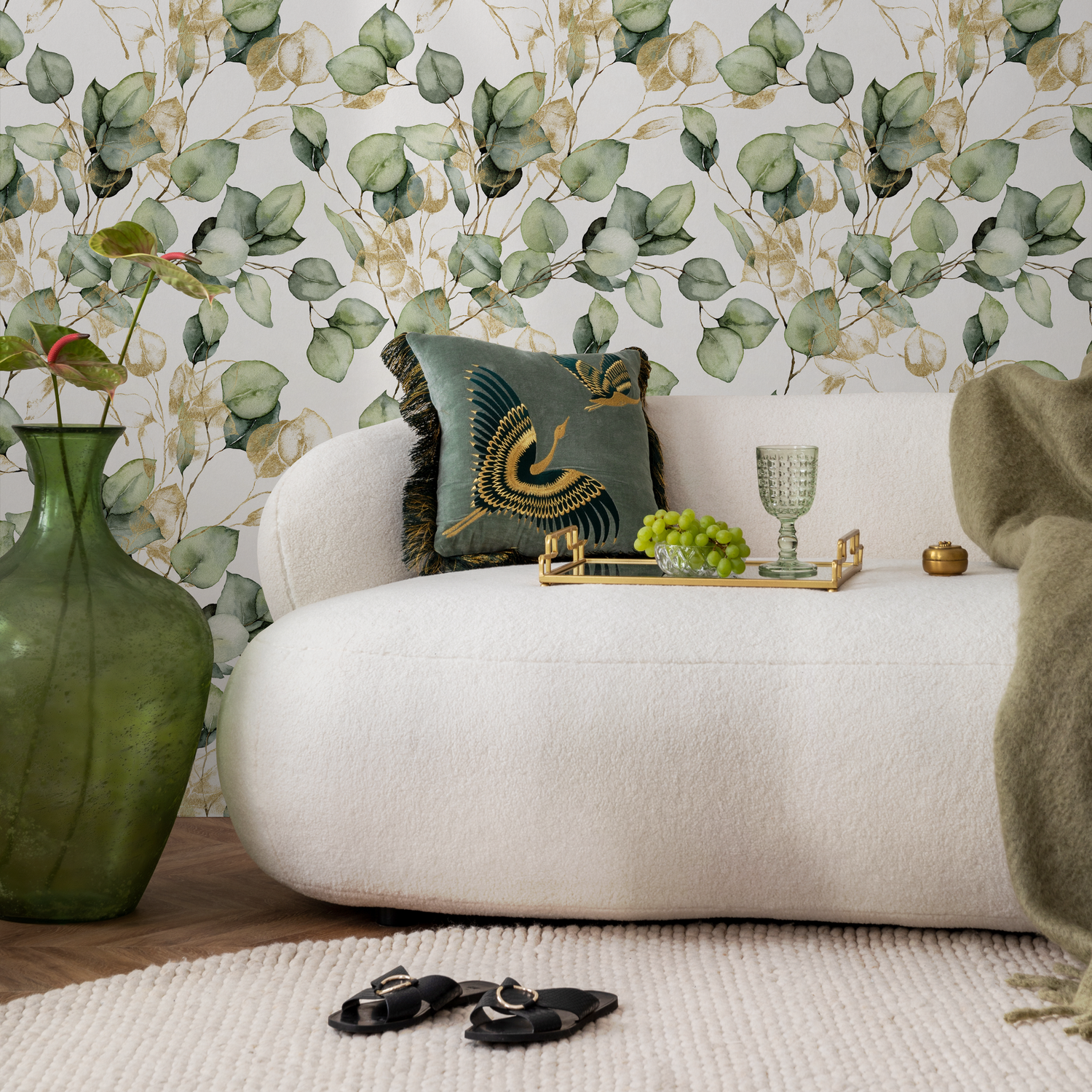 Wallpaper Peel and Stick Wallpaper Removable Wallpaper Home Decor Wall Art Wall Decor Room Decor / Green Leaves Wallpaper - C410 - ONDECOR.COM