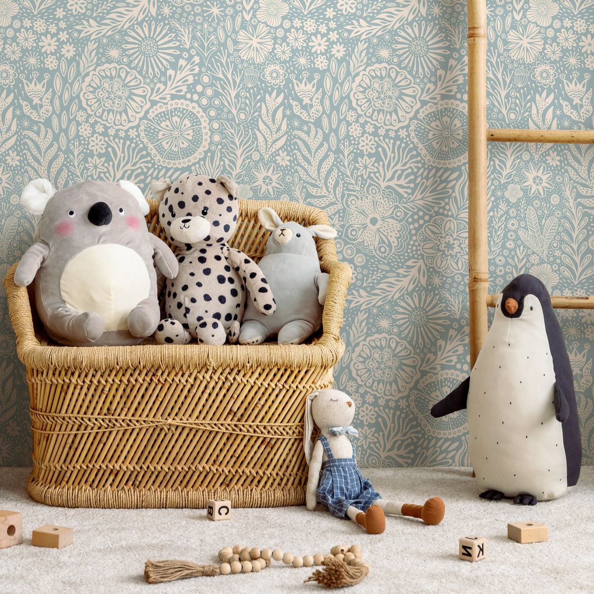 Wallpaper Peel and Stick Wallpaper Removable Wallpaper Home Decor Wall Art Wall Decor Room Decor / Floral Blue Wallpaper - C435 - ONDECOR.COM