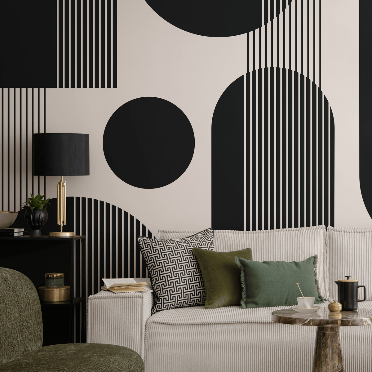 Wallpaper Peel and Stick Wallpaper Removable Wallpaper Home Decor Wall Art Wall Decor Room Decor /  Black Geometric Wallpaper - AS2-C481 - ONDECOR.COM