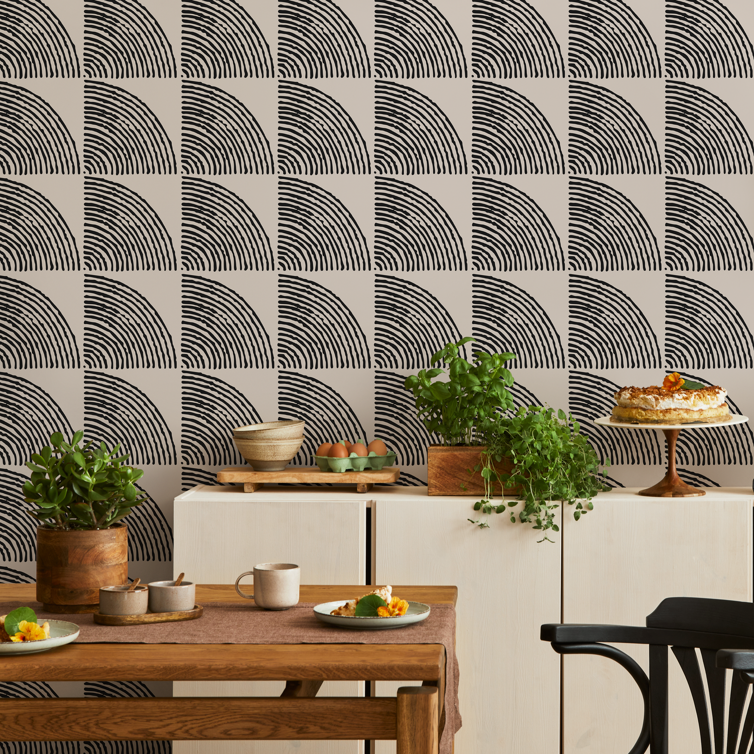 Papel pintado autoadhesivo, papel pintado extraíble, decoración del hogar, arte de pared, decoración de habitaciones / Papel pintado bohemio beige - C482