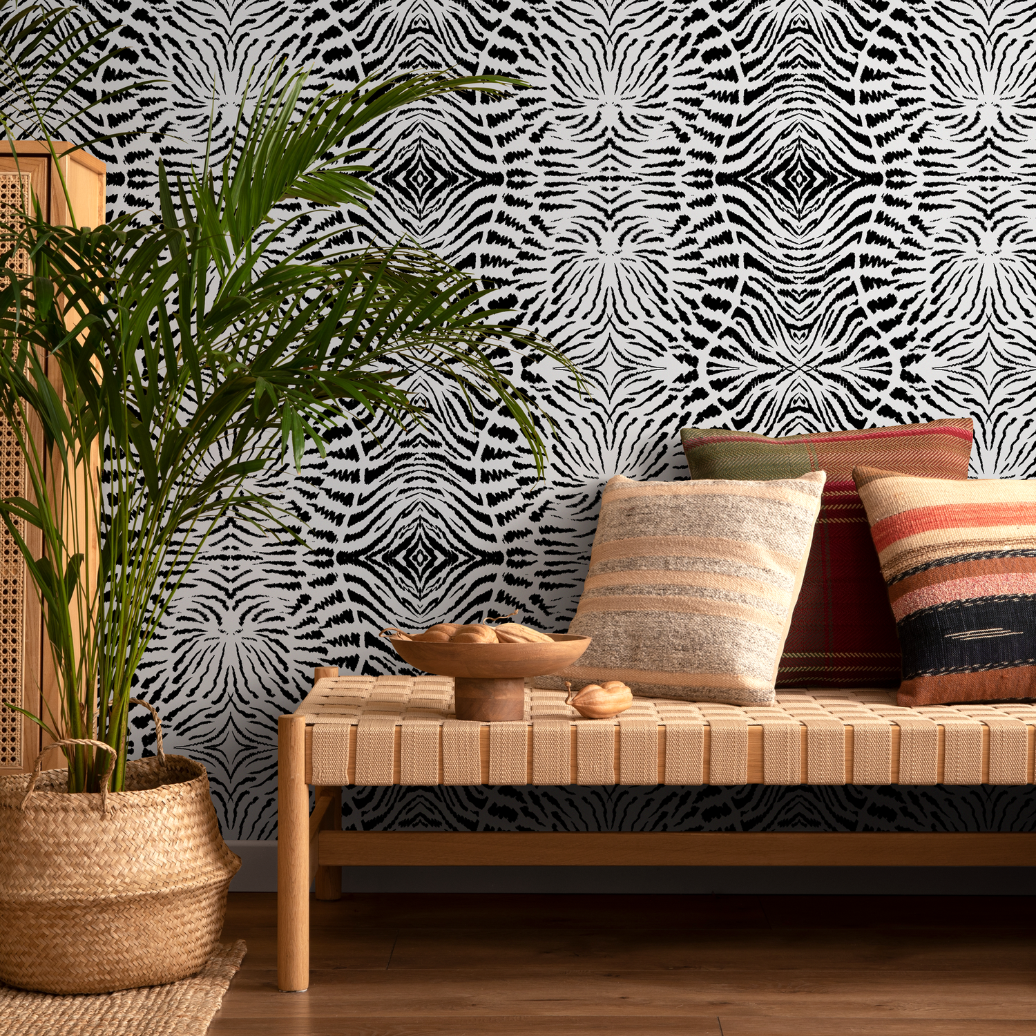 Papel pintado autoadhesivo, papel pintado extraíble, decoración del hogar, arte de pared, decoración de habitaciones, papel pintado abstracto en blanco y negro - C548