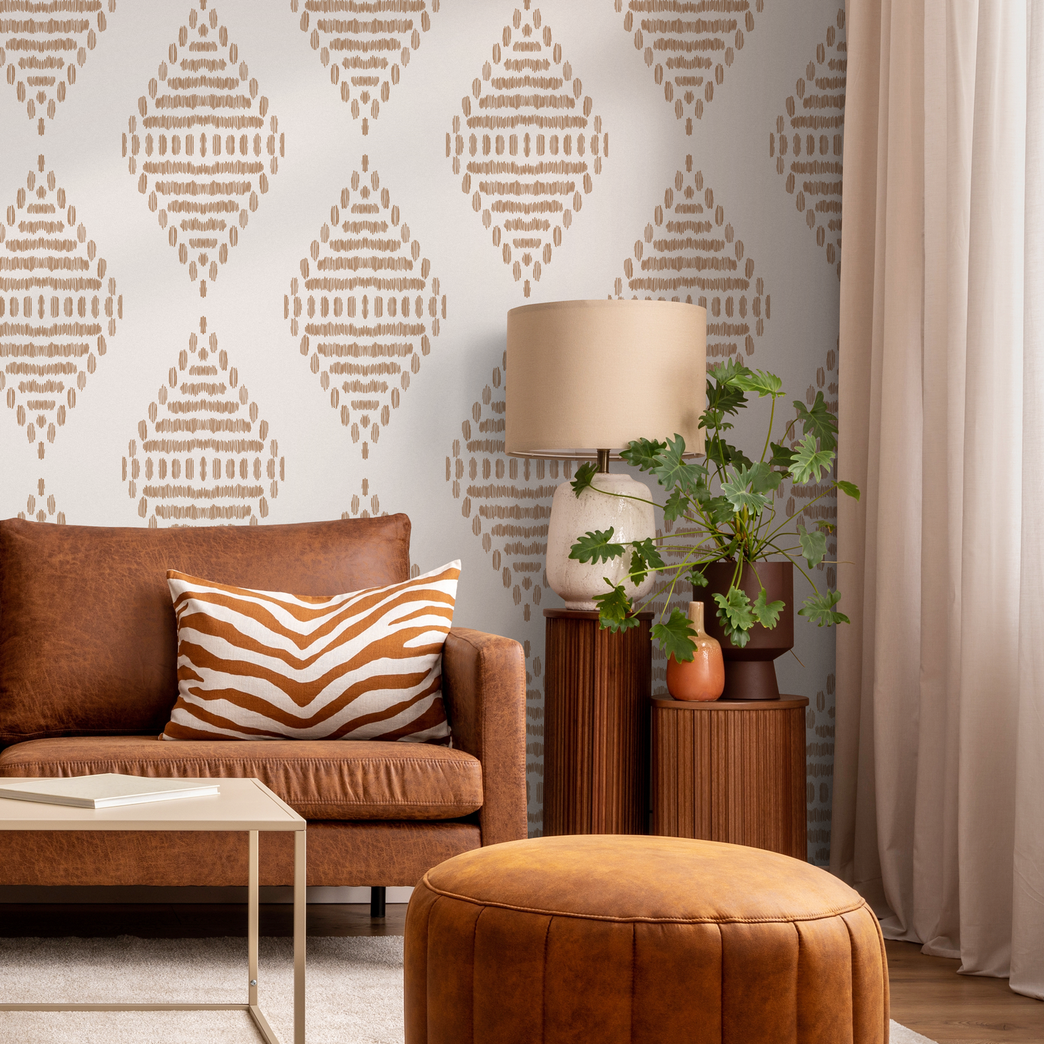 Papel tapiz autoadhesivo, papel tapiz removible, decoración del hogar, arte de pared, decoración de habitaciones, papel tapiz con líneas de diamantes - C602
