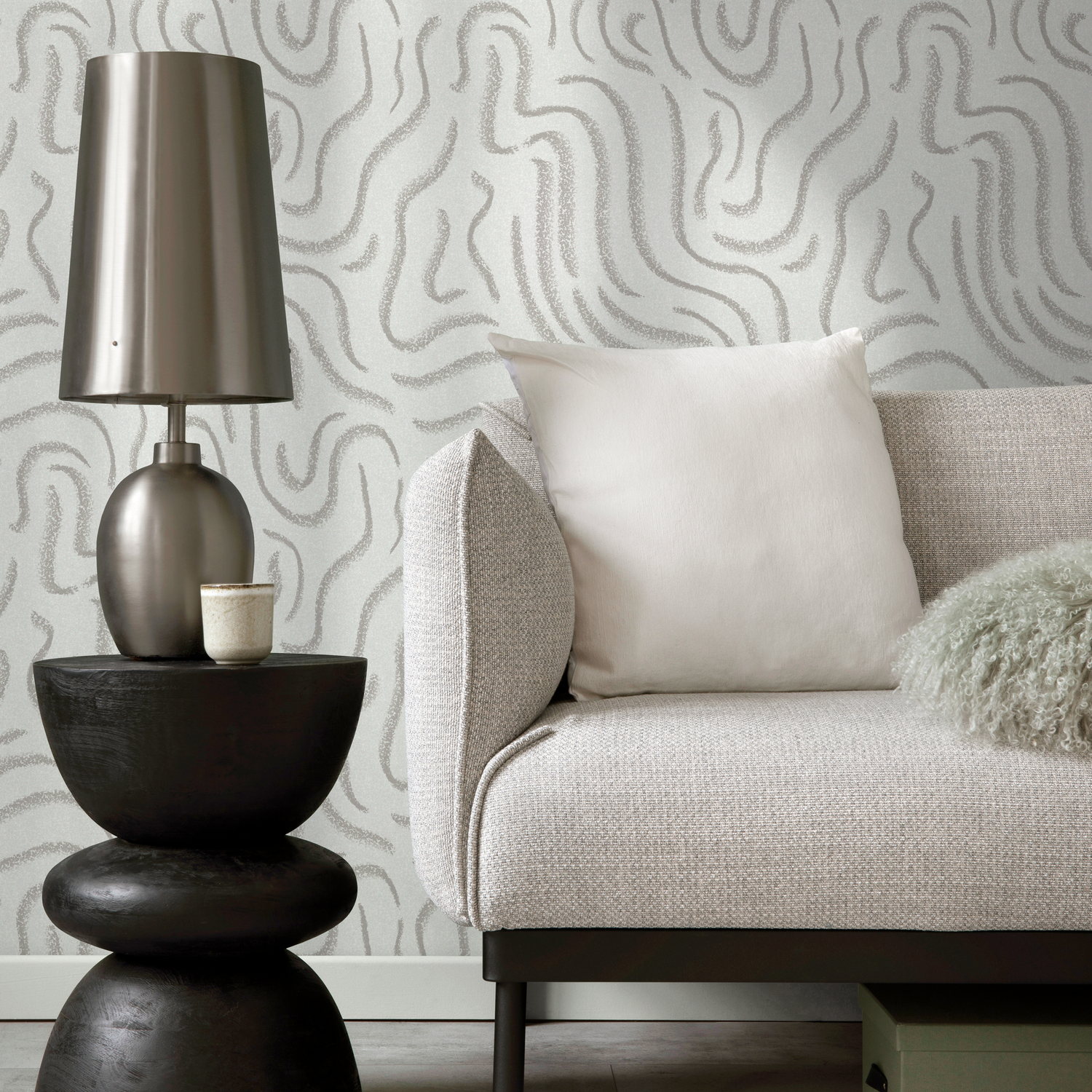 Papel pintado con pinceladas abstractas grises / Papel pintado autoadhesivo / Papel pintado extraíble / Decoración del hogar / Arte de pared / Decoración de habitación - C657