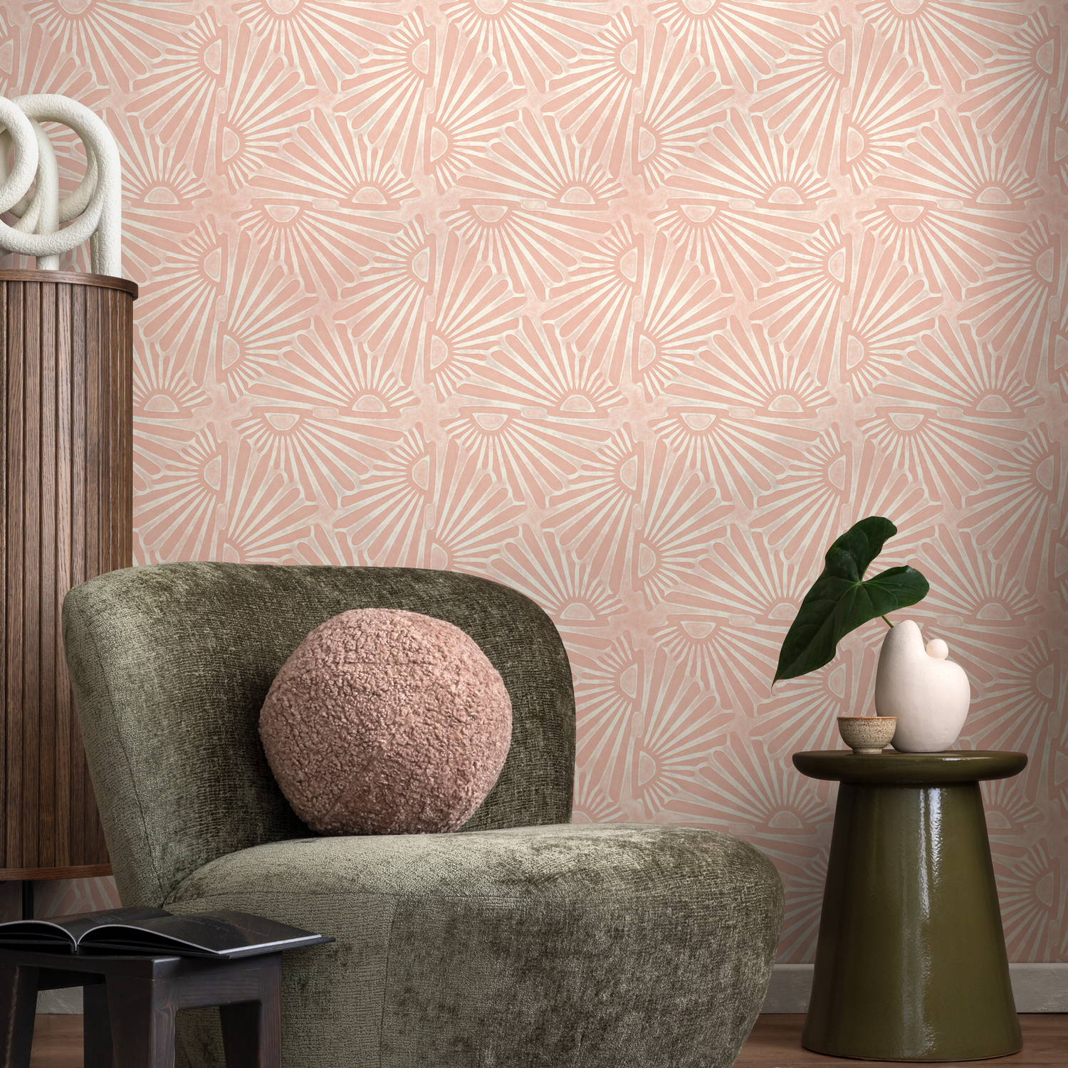 Papel pintado moderno abstracto rosa/papel pintado autoadhesivo/papel pintado extraíble/papel pintado para decoración del hogar/arte de pared/decoración de habitación - C736