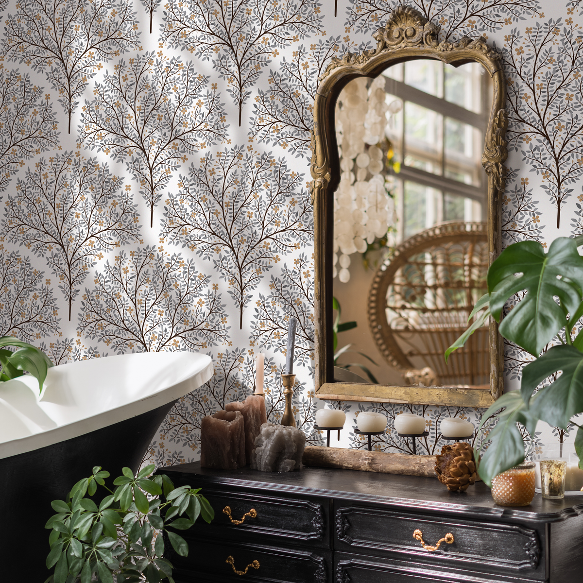 Tree Floral Wallpaper / Peel and Stick Wallpaper Removable Wallpaper Home Decor Wall Art Wall Decor Room Decor - C810 - ONDECOR.COM