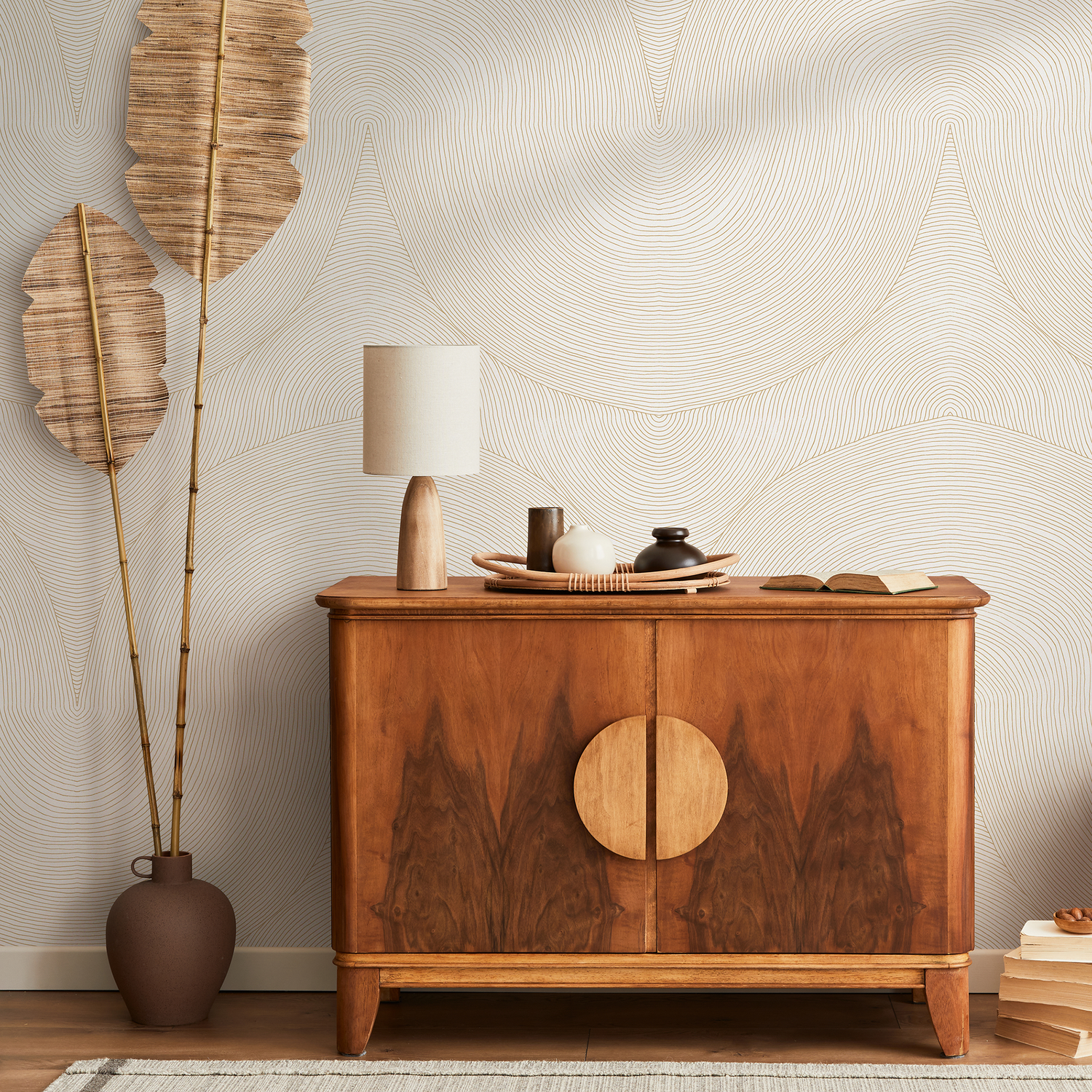 Papier peint Boho Abstract Line / Papier peint autocollant amovible Décoration d'intérieur Art mural Décoration murale Décoration de chambre - C835