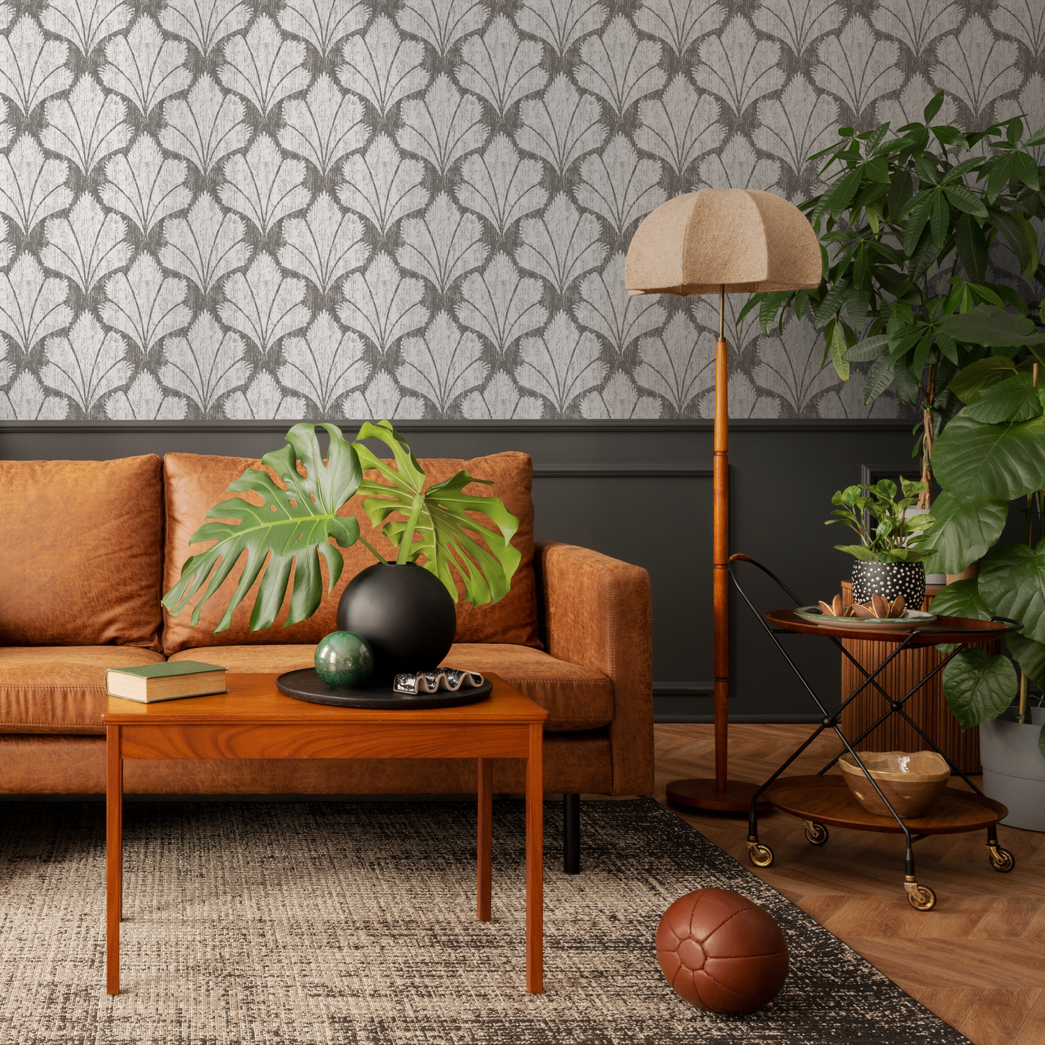 Papel pintado floral vintage gris / Papel pintado autoadhesivo, papel pintado extraíble, decoración del hogar, arte de pared, decoración de habitaciones - C928