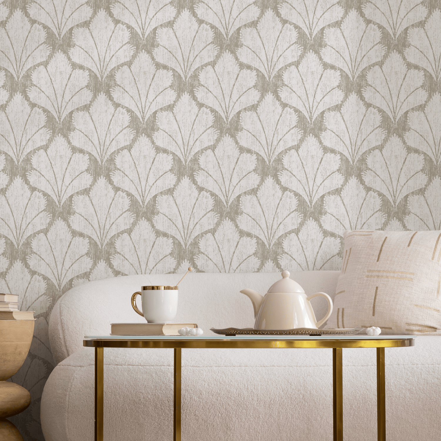 Beige Boho Floral Wallpaper / Peel and Stick Wallpaper Removable Wallpaper Home Decor Wall Art Wall Decor Room Decor - C929 - ONDECOR.COM