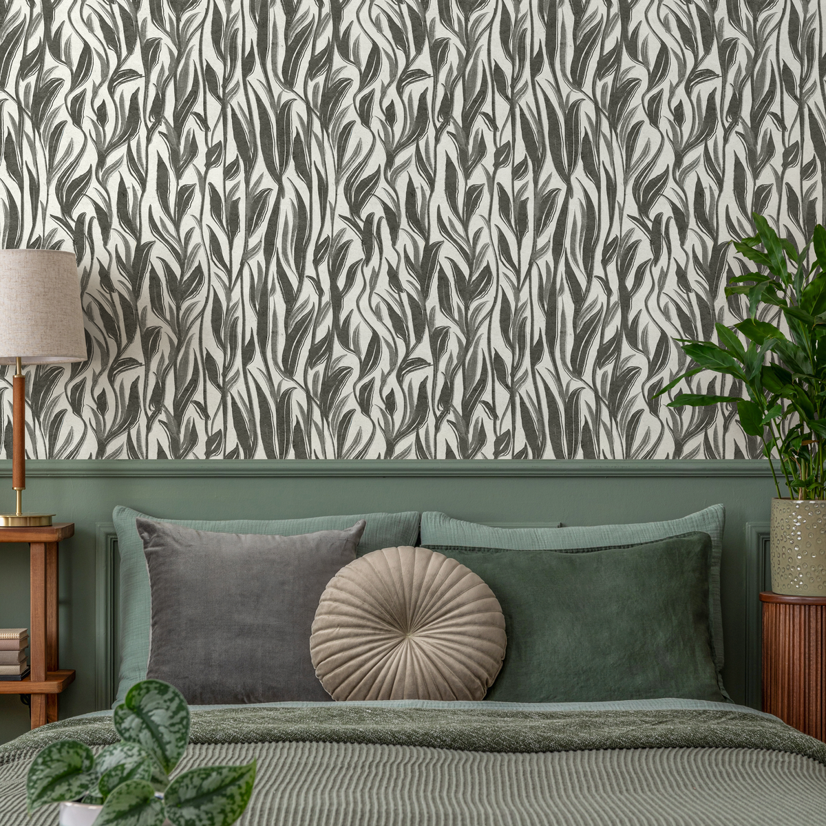 Boho Leaf Wallpaper / Peel and Stick Wallpaper Removable Wallpaper Home Decor Wall Art Wall Decor Room Decor - D028 - ONDECOR.COM