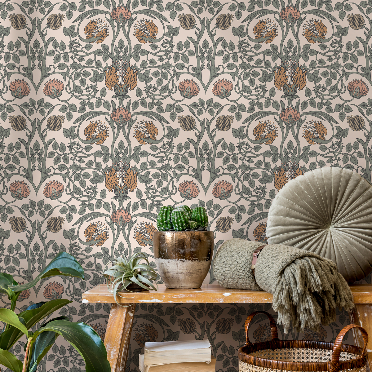 Vintage William Morris Wallpaper / Peel and Stick Wallpaper Removable Wallpaper Home Decor Wall Art Wall Decor Room Decor - D044 - ONDECOR.COM