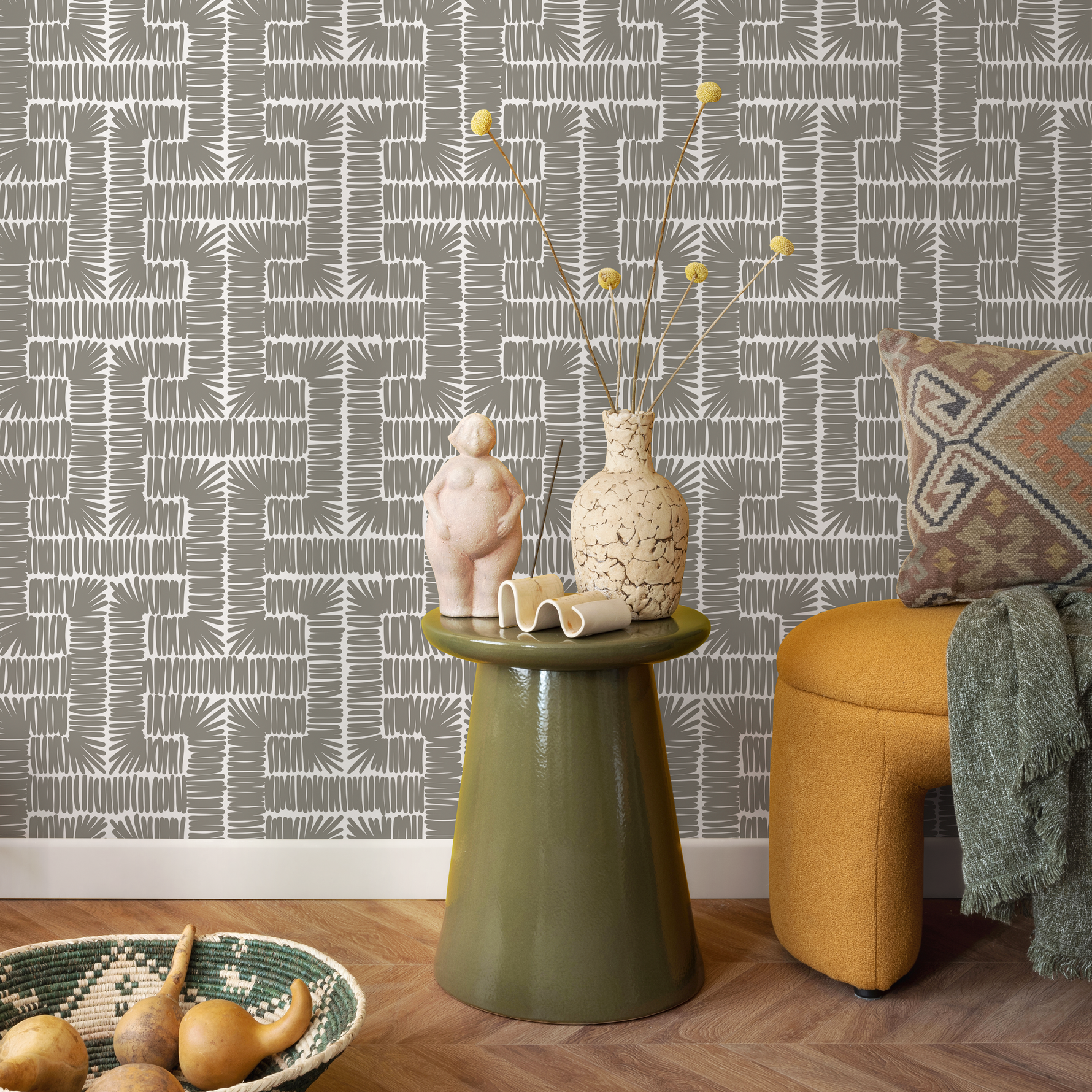 Gray Modern Wallpaper / Peel and Stick Wallpaper Removable Wallpaper Home Decor Wall Art Wall Decor Room Decor - D048 - ONDECOR.COM