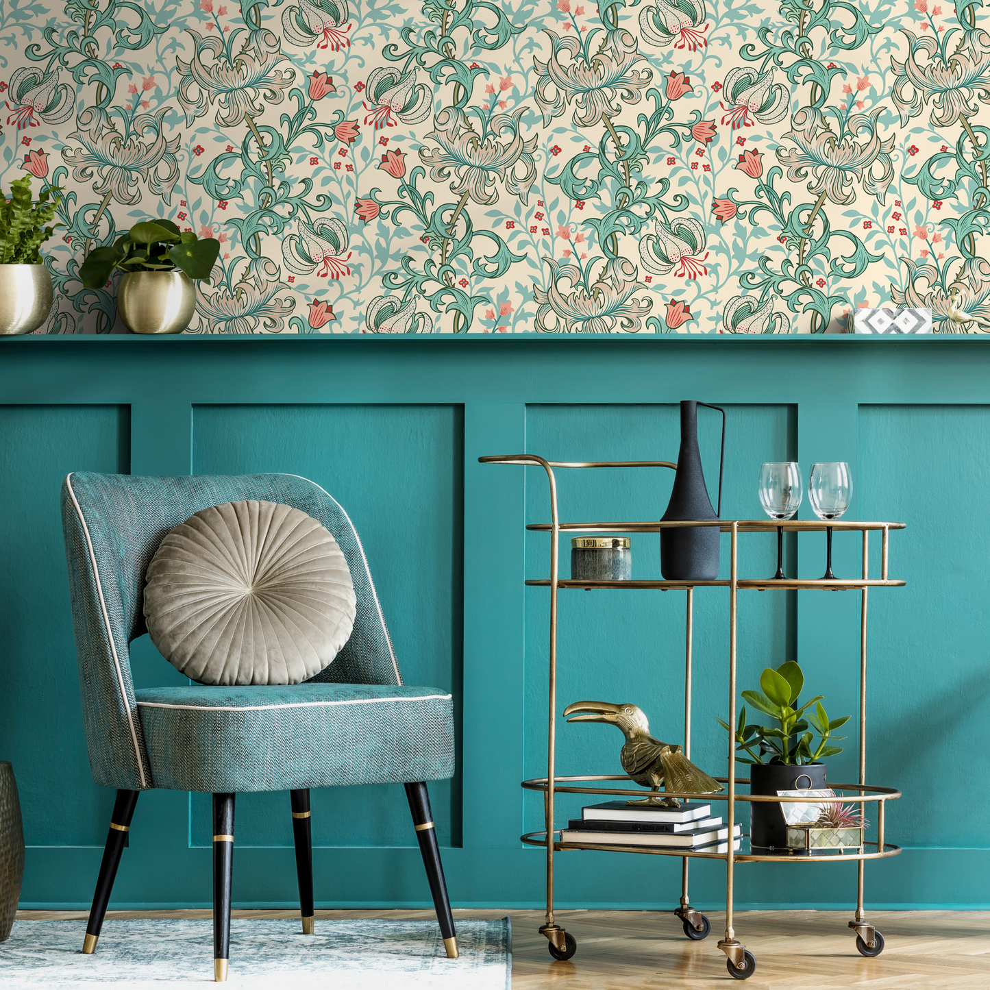 Papel pintado vintage floral de William Morris / Papel pintado autoadhesivo / Papel pintado extraíble / Decoración del hogar / Arte de pared / Decoración de habitaciones - D057
