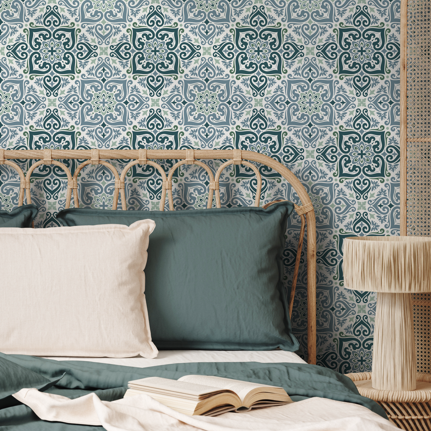 Moroccan Tile Wallpaper / Peel and Stick Wallpaper Removable Wallpaper Home Decor Wall Art Wall Decor Room Decor - D163 - ONDECOR.COM