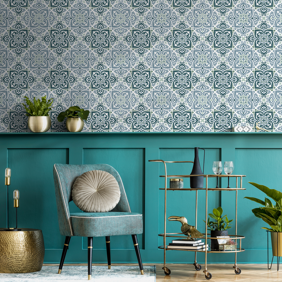 Moroccan Tile Wallpaper / Peel and Stick Wallpaper Removable Wallpaper Home Decor Wall Art Wall Decor Room Decor - D163 - ONDECOR.COM