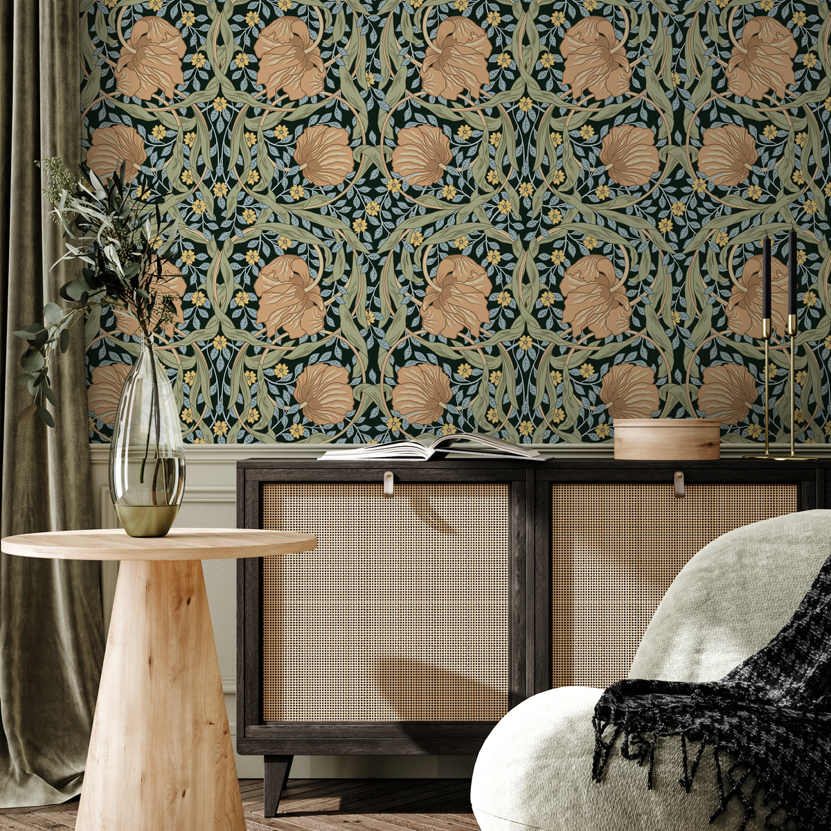 Vintage William Morris Wallpaper / Peel and Stick Wallpaper Removable Wallpaper Home Decor Wall Art Wall Decor Room Decor - D301 - ONDECOR.COM