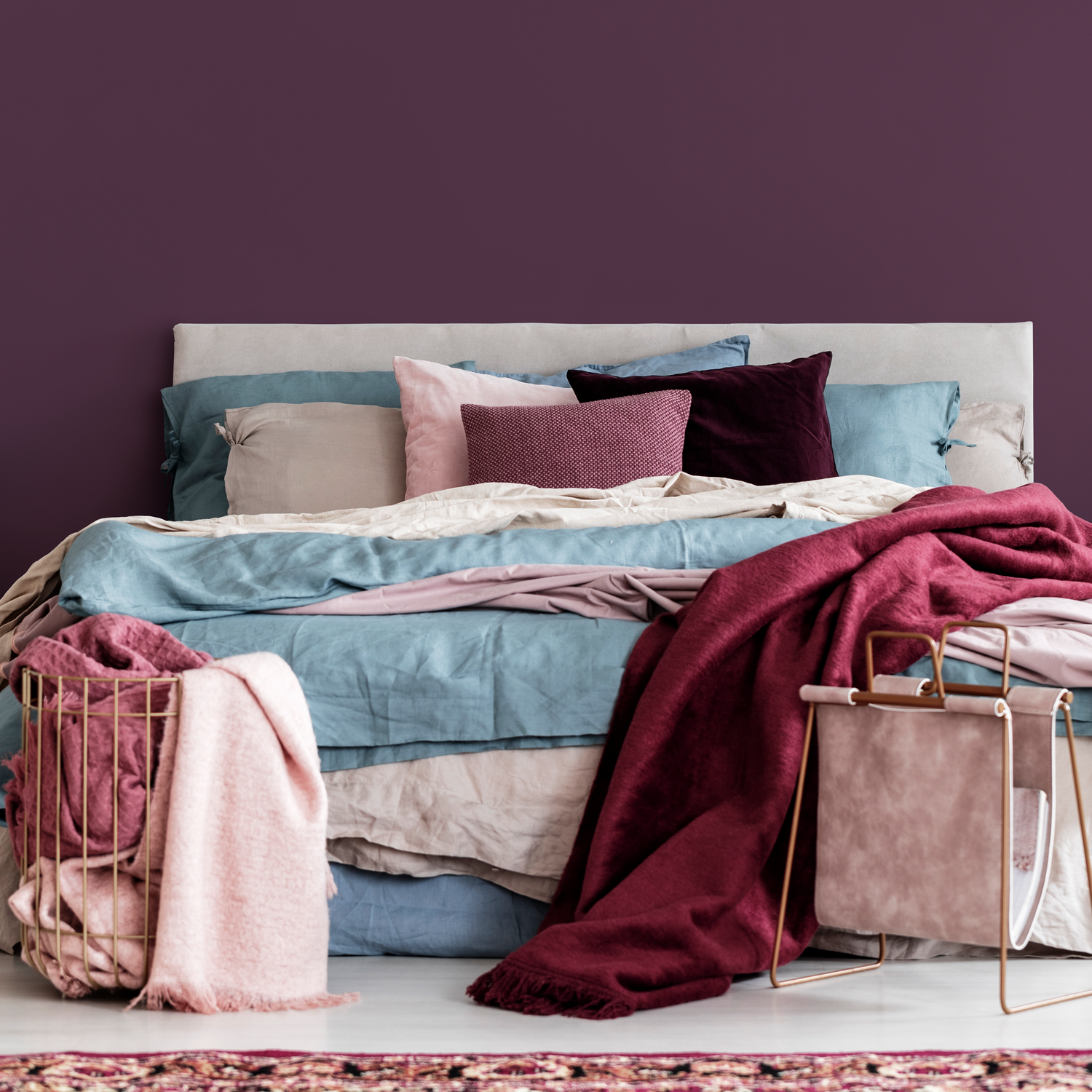 Dark Grape Wallpaper / Solid Color / Peel and Stick Wallpaper Removable Wallpaper Home Decor Wall Art Wall Decor Room Decor - D448 - ONDECOR.COM