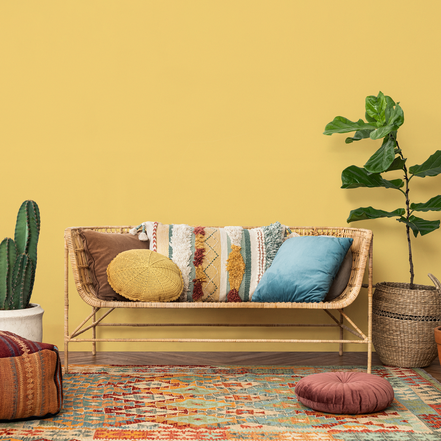 Solid Color Wallpaper with a Minimalist Look in Light Yellow - D457
