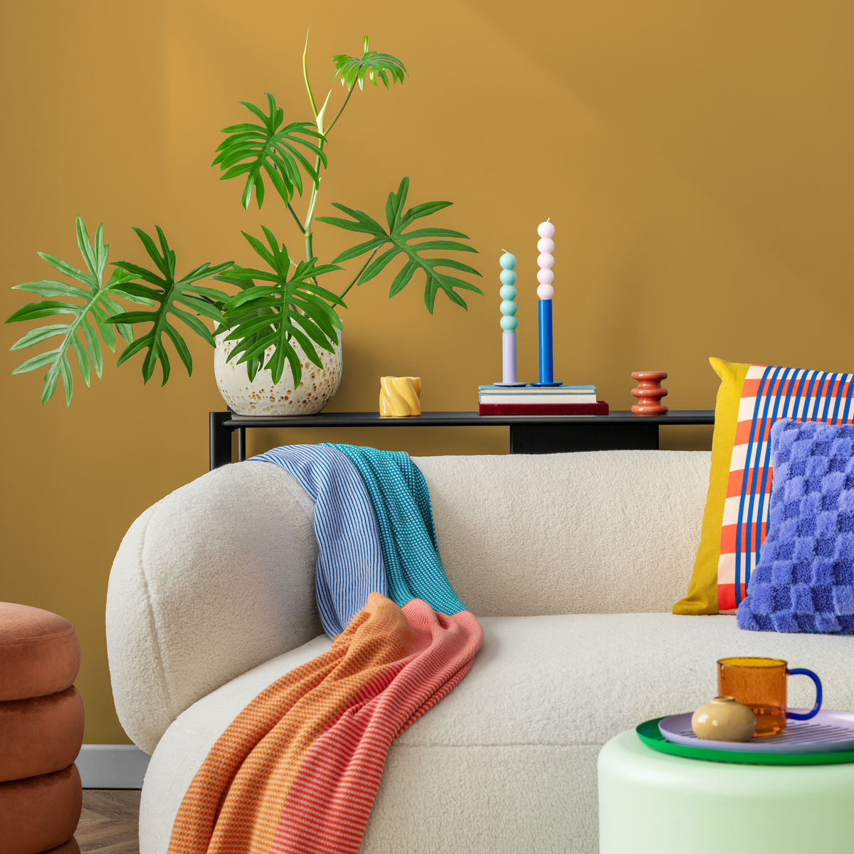 Indian Yellow Wallpaper / Solid Color / Peel and Stick Wallpaper Removable Wallpaper Home Decor Wall Art Wall Decor Room Decor - D459 - ONDECOR.COM