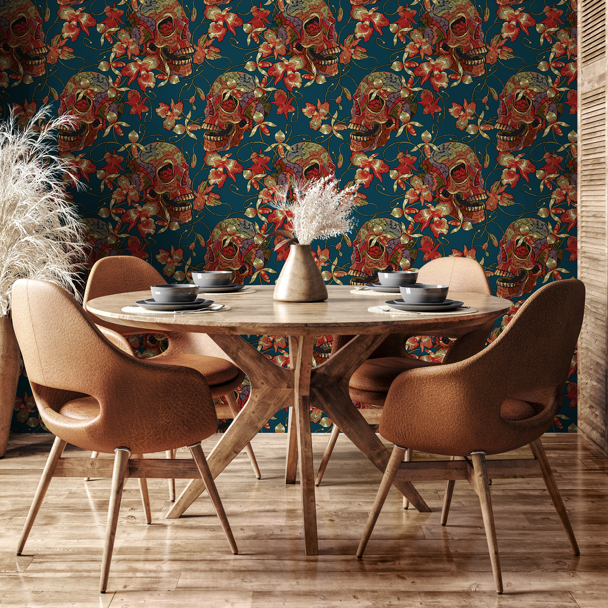 Gothic Skull Wallpaper Maximalist Wallpaper Peel and Stick and Traditional Wallpaper - D895 - ONDECOR.COM