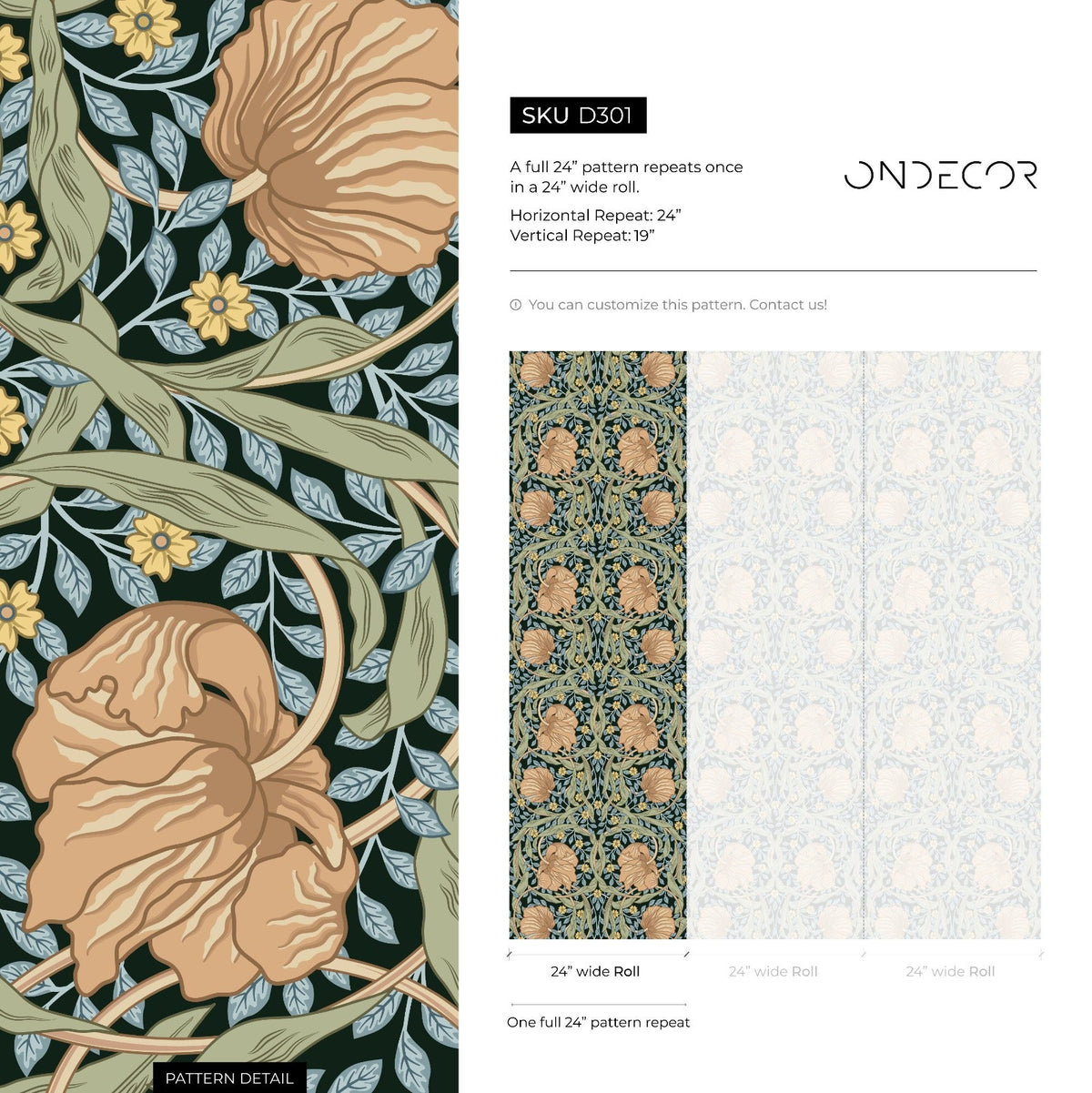 Vintage William Morris Wallpaper / Peel and Stick Wallpaper Removable Wallpaper Home Decor Wall Art Wall Decor Room Decor - D301 - ONDECOR.COM