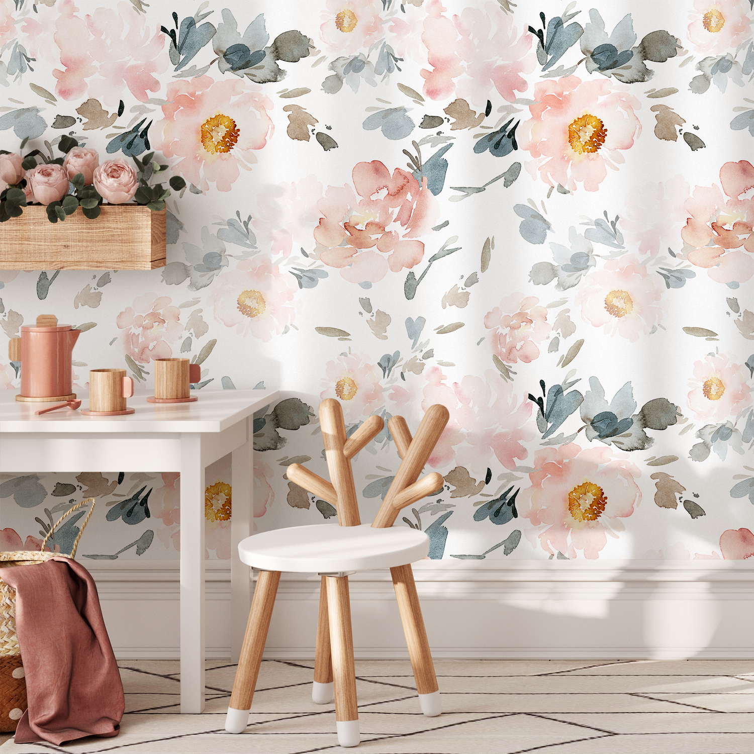 Vintage Large Scale Wallpaper Floral Peel and Stick Removable Repositionable or Traditional Pre-pasted - ZAAN - ONDECOR.COM
