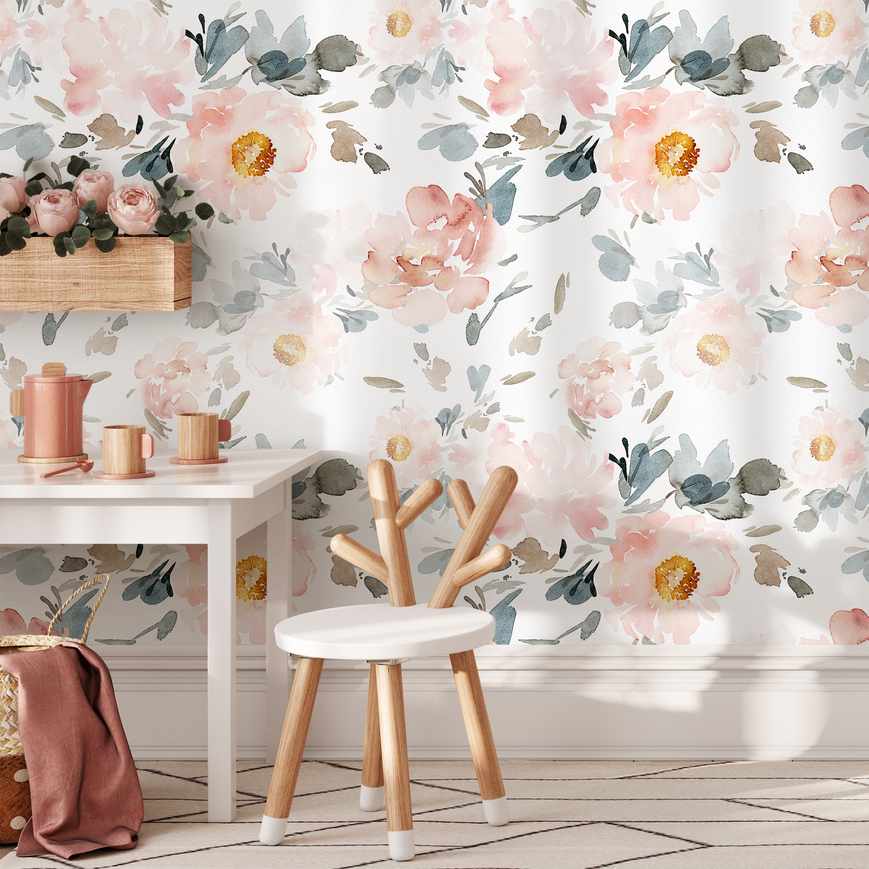 Vintage Large Scale Wallpaper Floral Peel and Stick Removable Repositionable or Traditional Pre-pasted - ZAAN - ONDECOR.COM