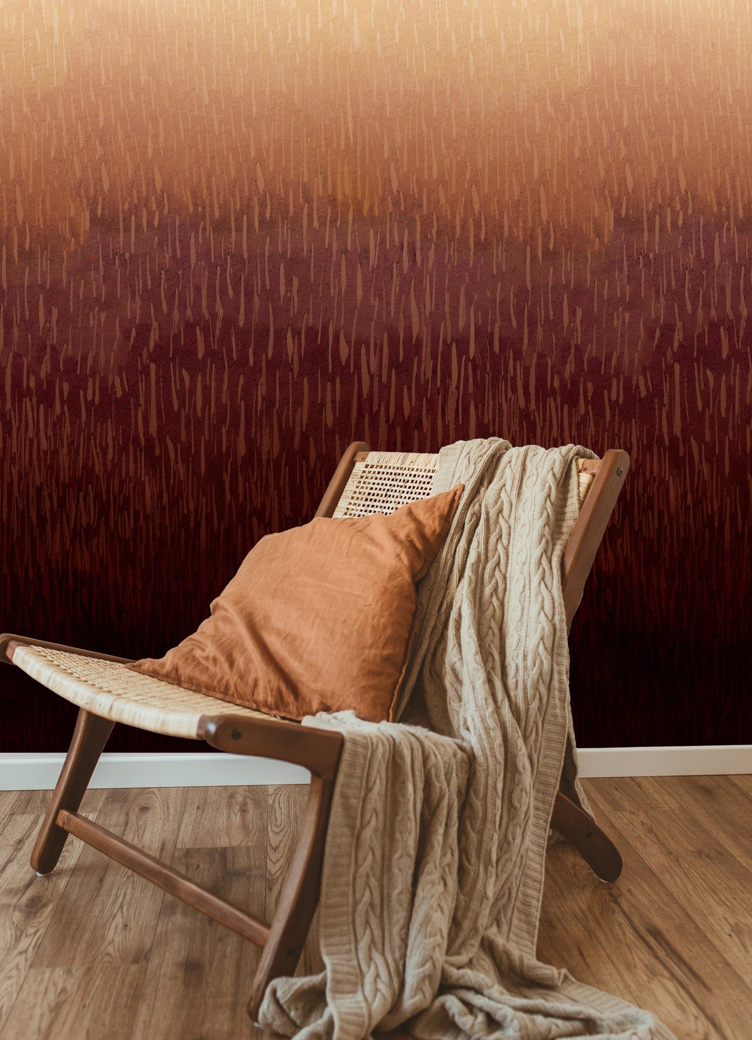 Wallpaper Peel and Stick Wallpaper Removable Wallpaper Home Decor Wall Art Wall Decor Room Decor / Orange Ombre Wallpaper - X158